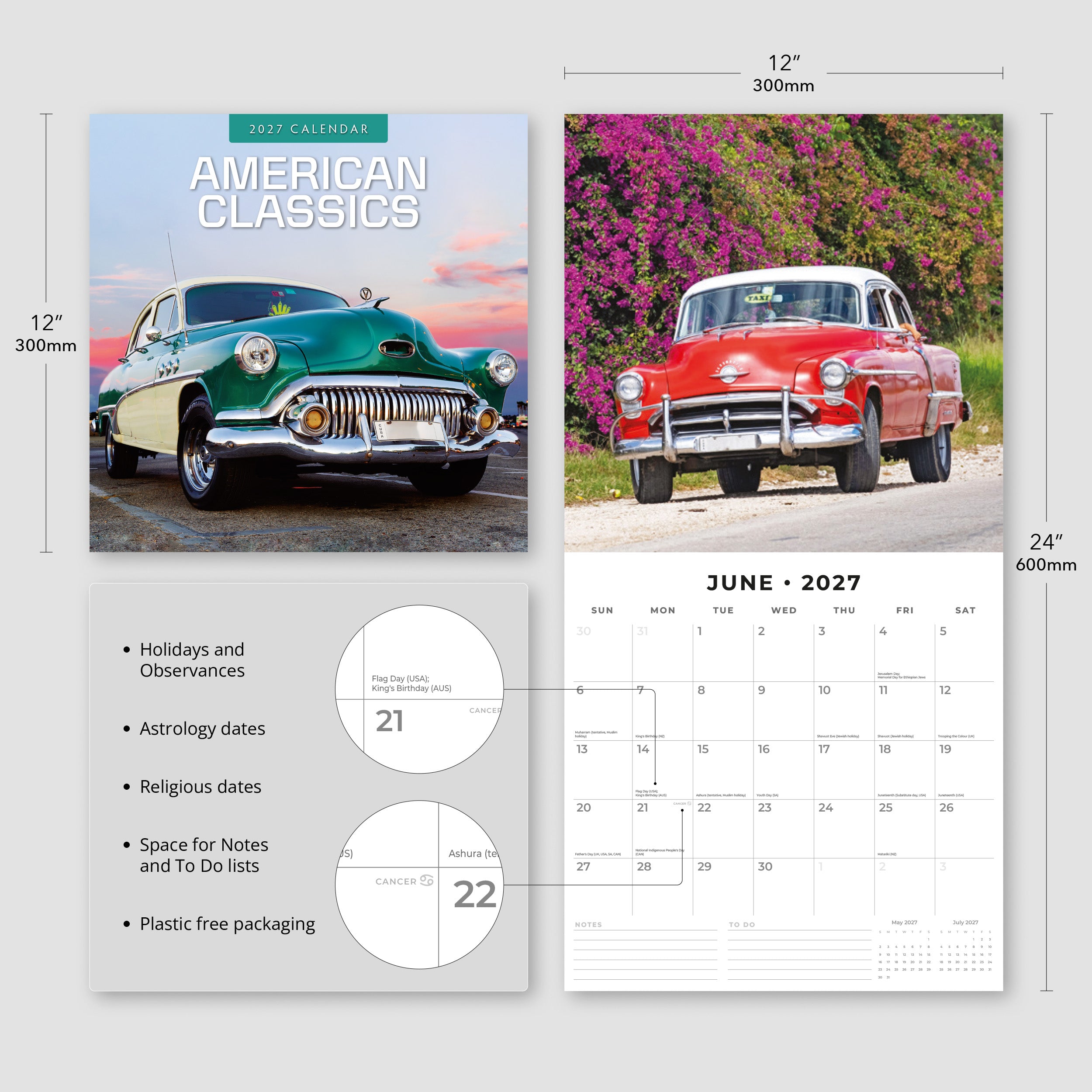 2027 American Classics - Square Wall Calendar