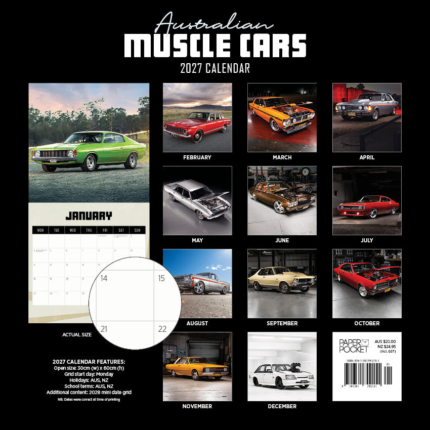 2027 Australian Muscle Cars - Square Wall Calendar