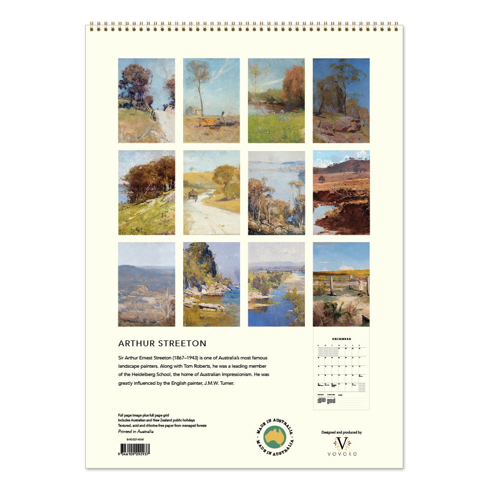 2027 Arthur Streeton Australian Artist - Deluxe Wall Calendar