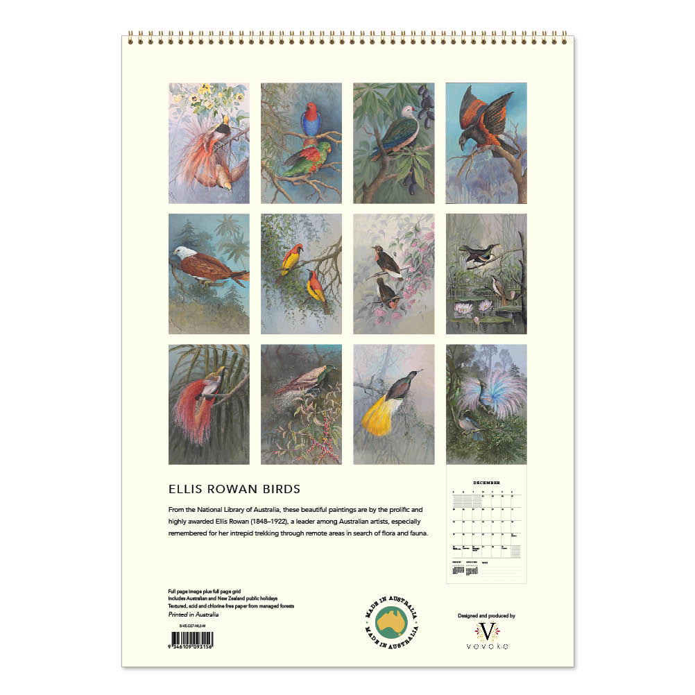 2027 Ellis Rowan Birds - Deluxe Wall Calendar