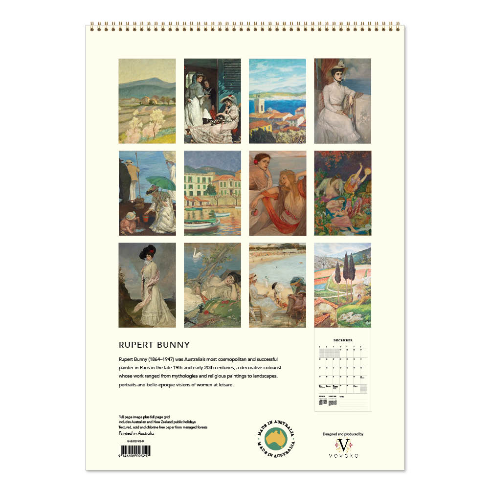 2027 Rupert Bunny Australian Artist - Deluxe Wall Calendar