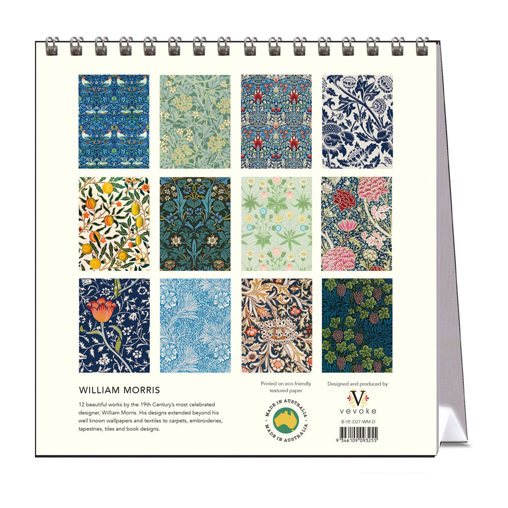 2027 William Morris - Desk Easel Calendar