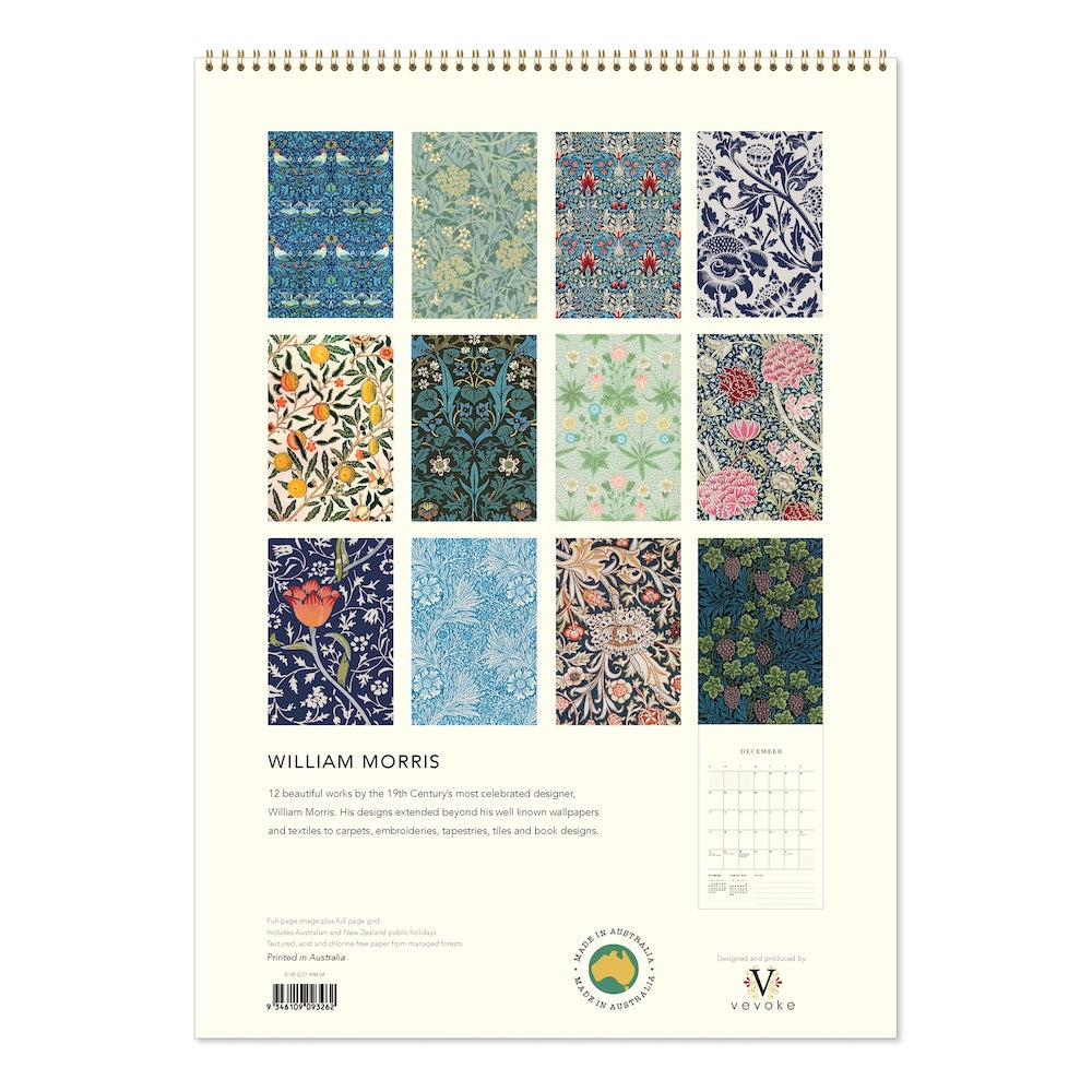 2027 William Morris - Deluxe Wall Calendar