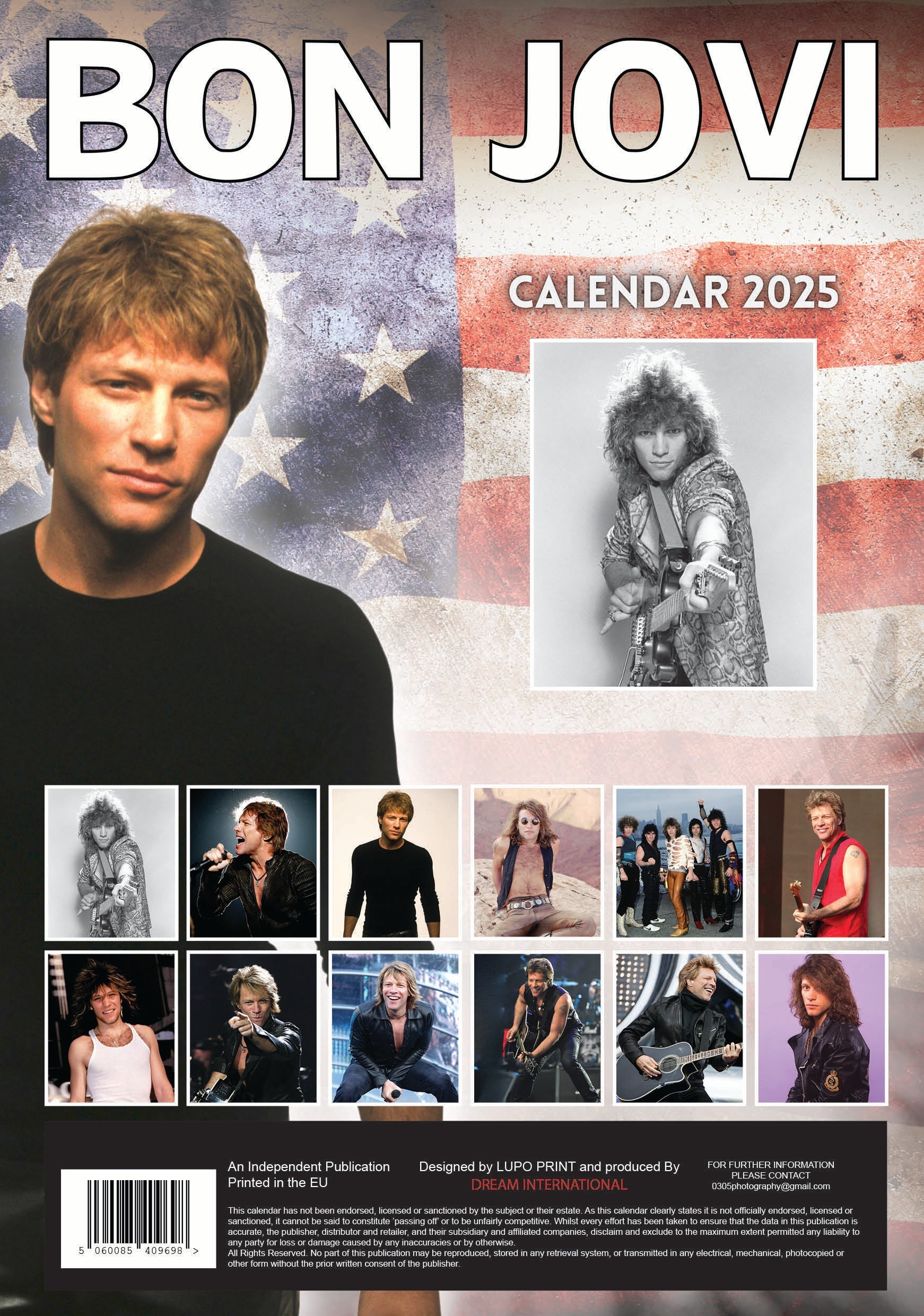 2025 Bon Jovi A3 Wall Calendar