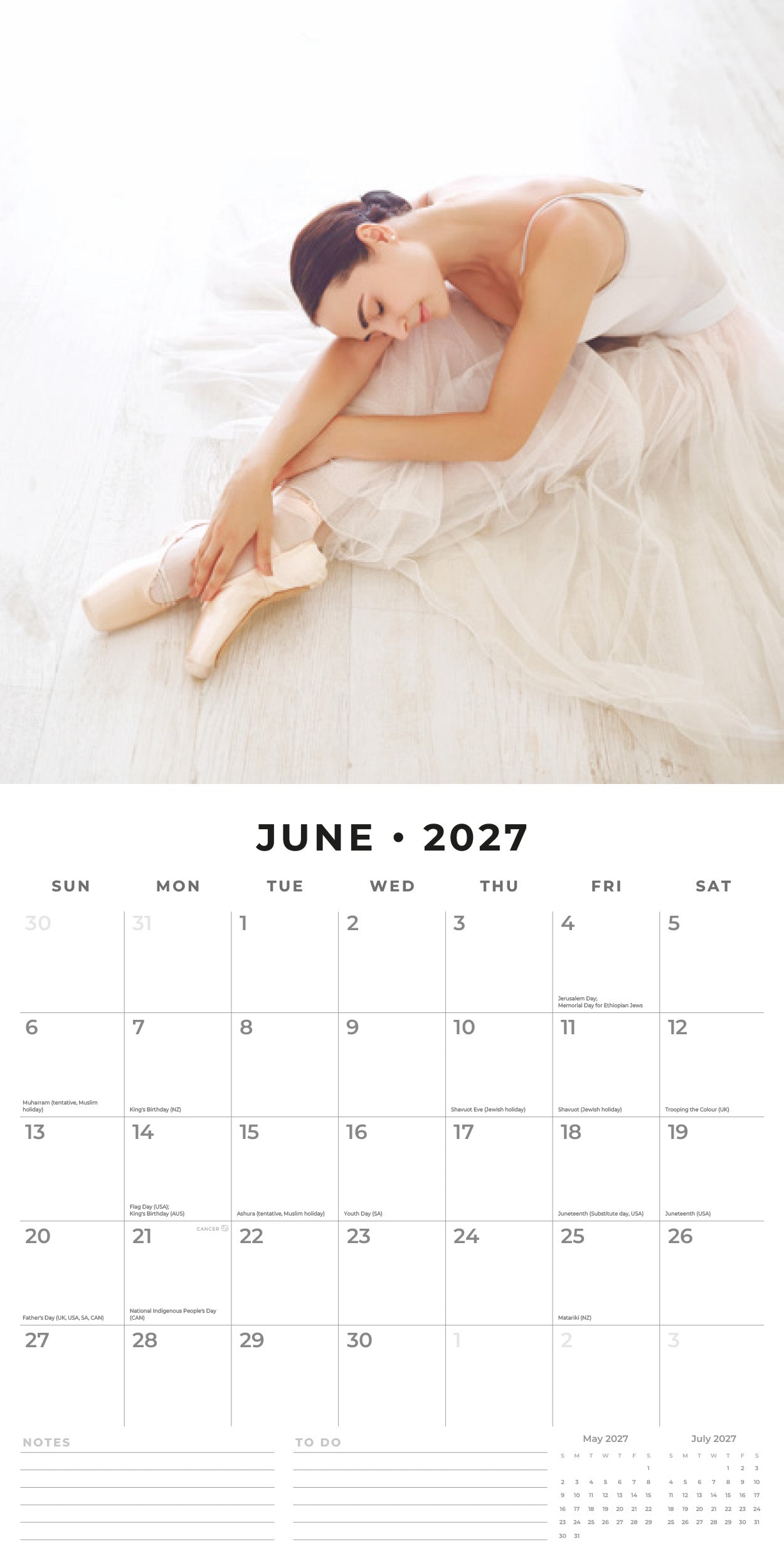 2027 Ballet - Square Wall Calendar