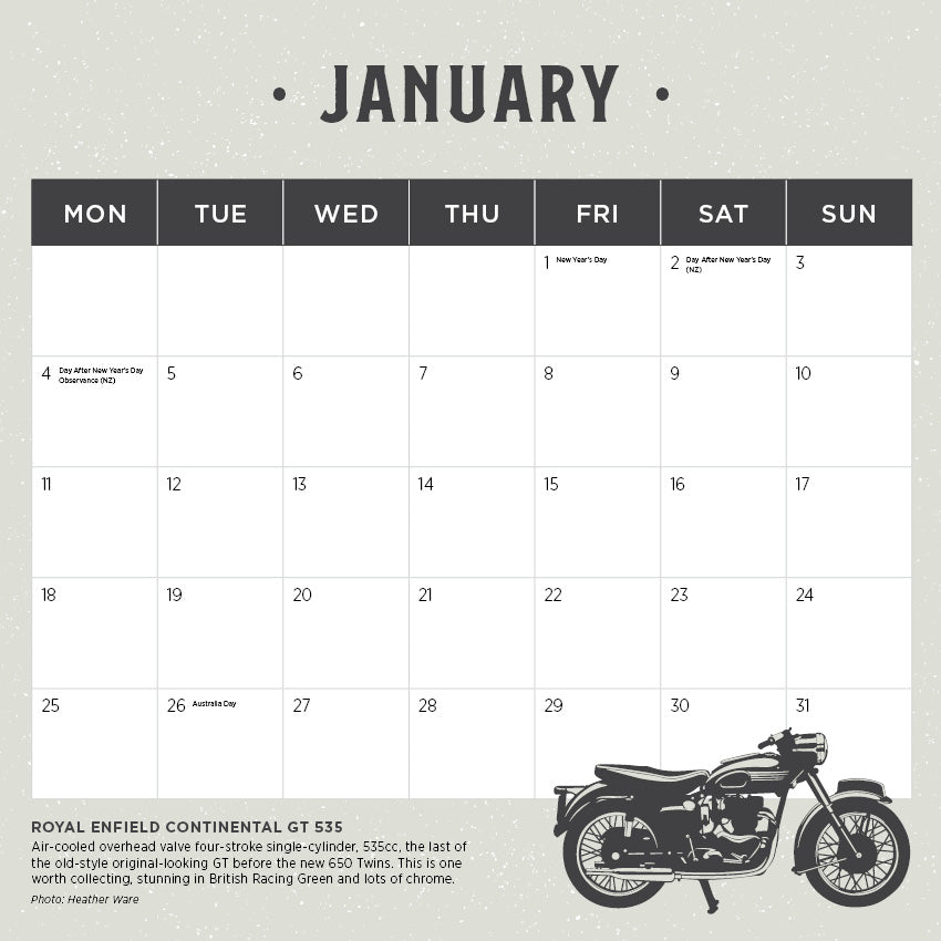 2027 Best Of British Motorcycles - Square Wall Calendar