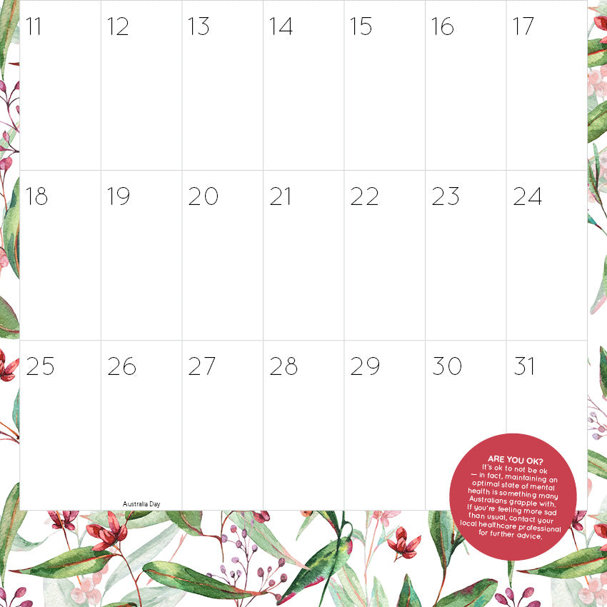 2027 Big Dates-Australiana - Square Wall Calendar