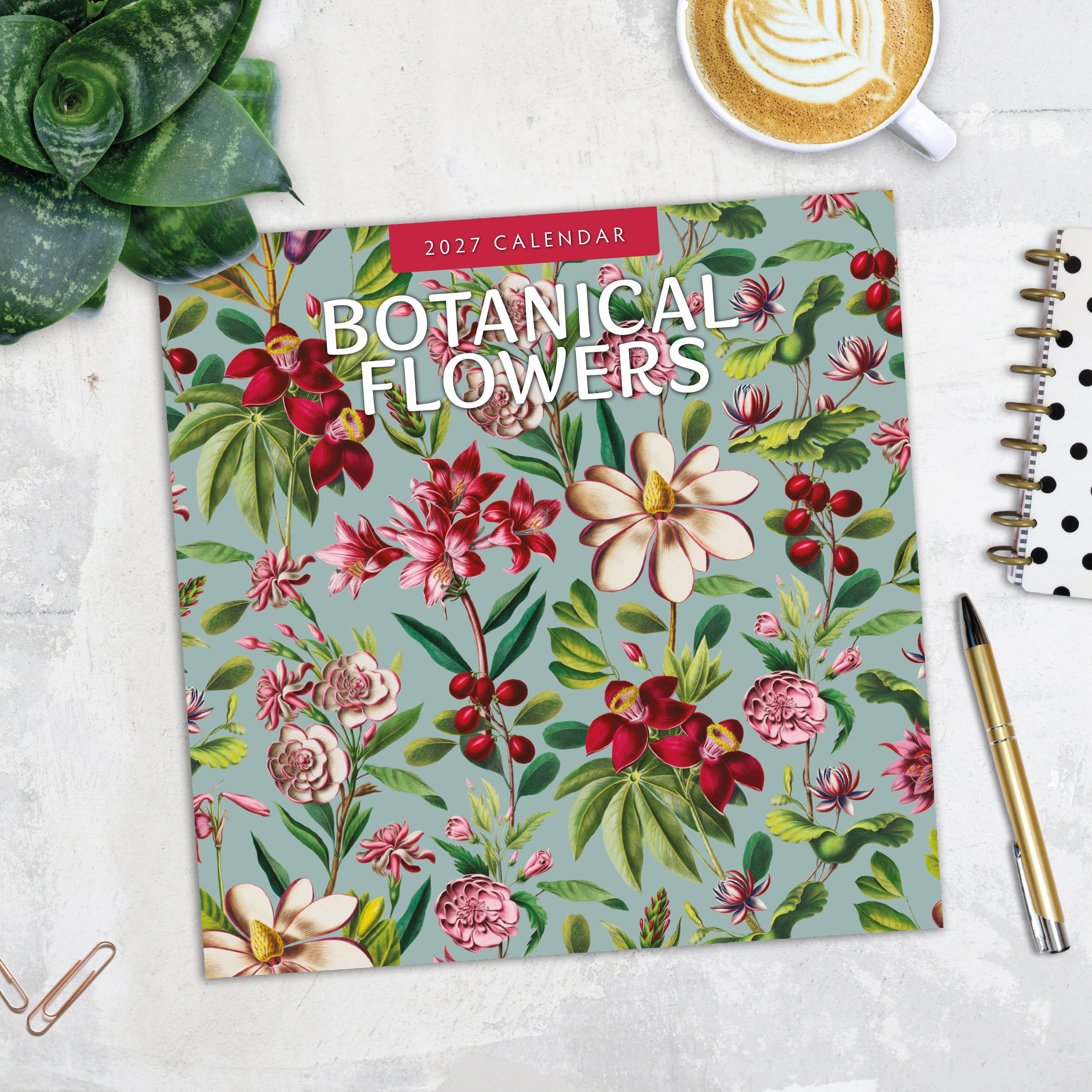 2027 Botanical Flowers - Square Wall Calendar
