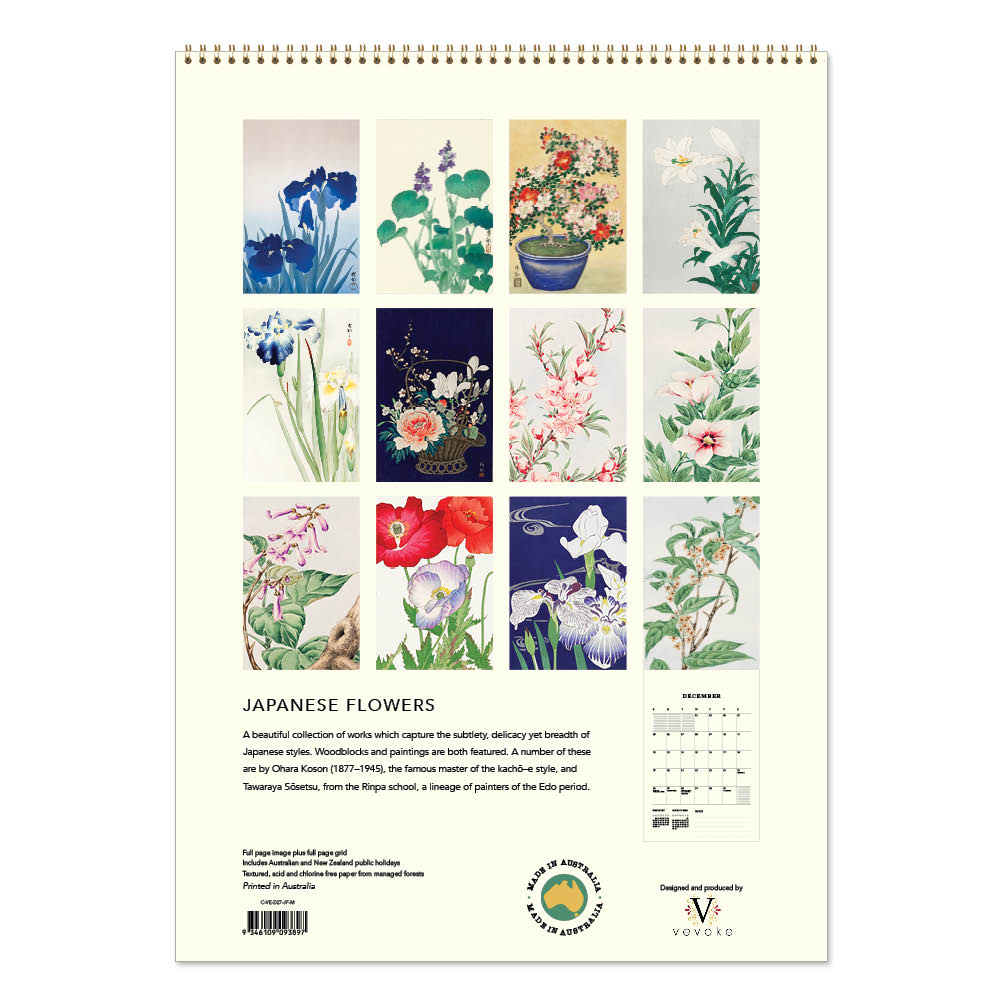 2027 Japanese Flowers - Deluxe Wall Calendar