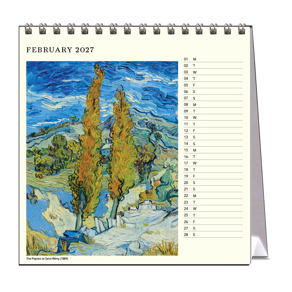 2027 Vincent Van Gogh Trees and Flowers - Desk Easel Calendar