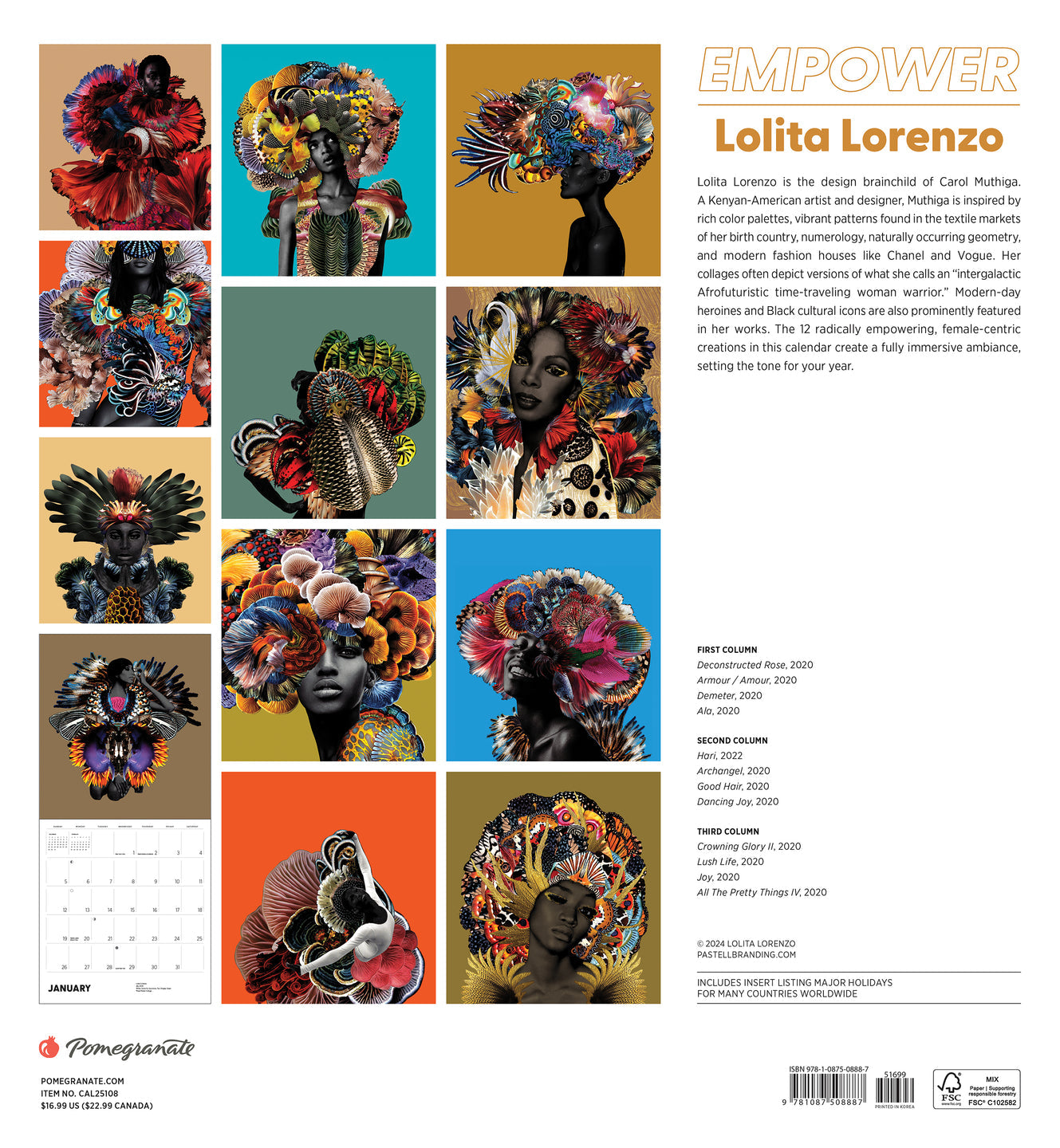 2025 Lolita Lorenzo: Empower - Square Wall Calendar