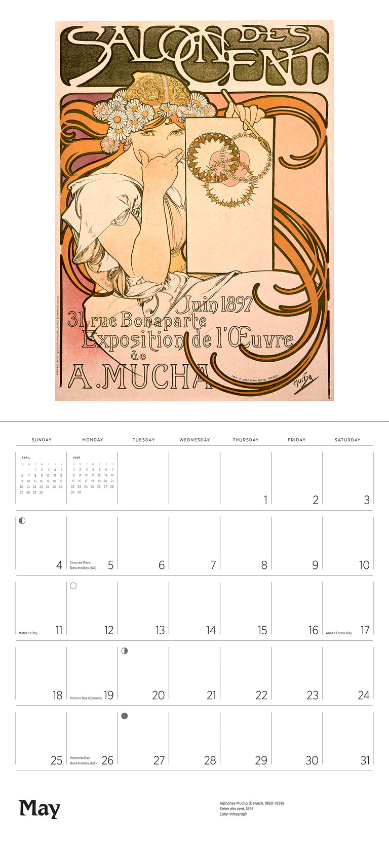2025 Alphonse Mucha - Square Wall Calendar