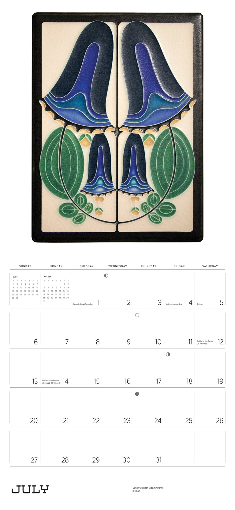 2025 Arts & Crafts Tiles: Made By Motawi Tileworks - Square Wall Calendar