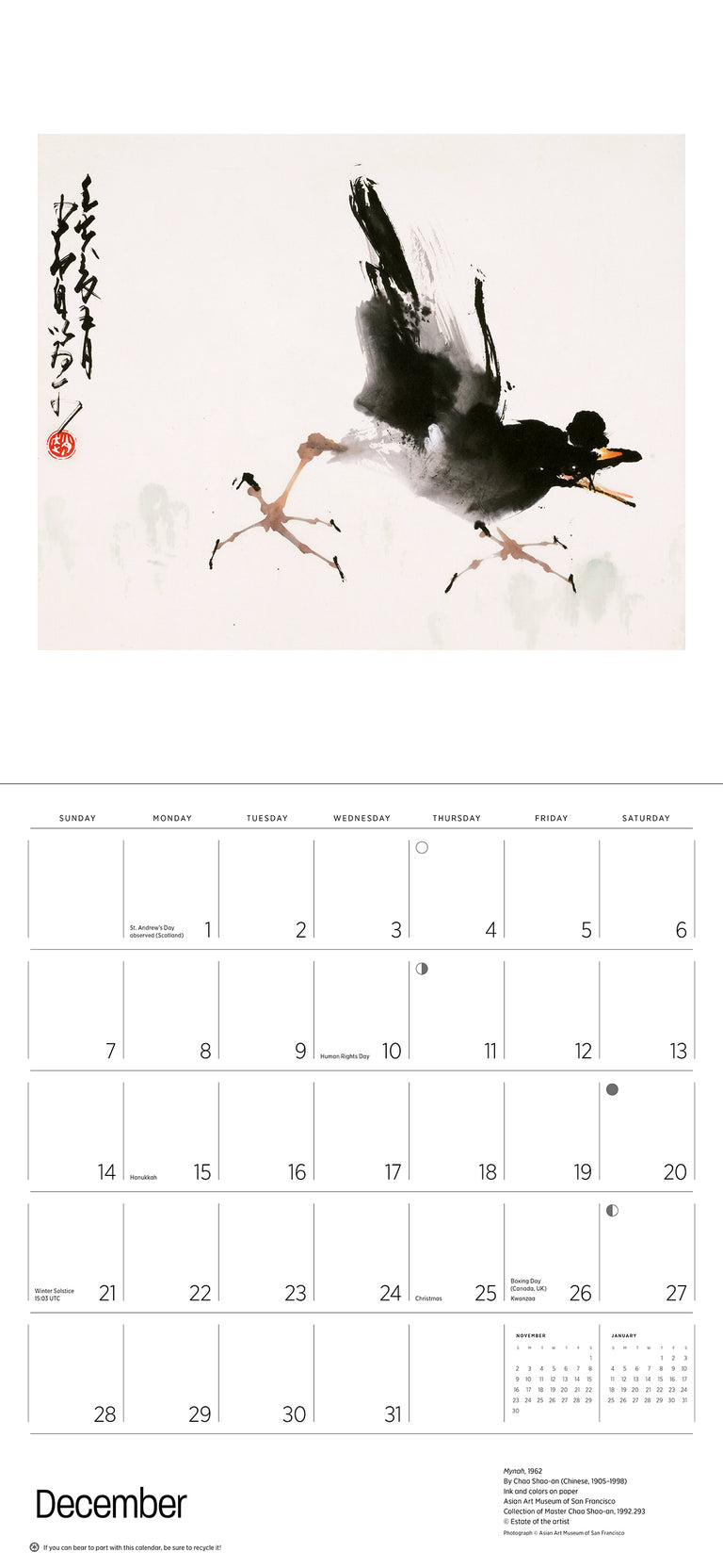 2025 Chao Shao-An: Chinese Master - Square Wall Calendar