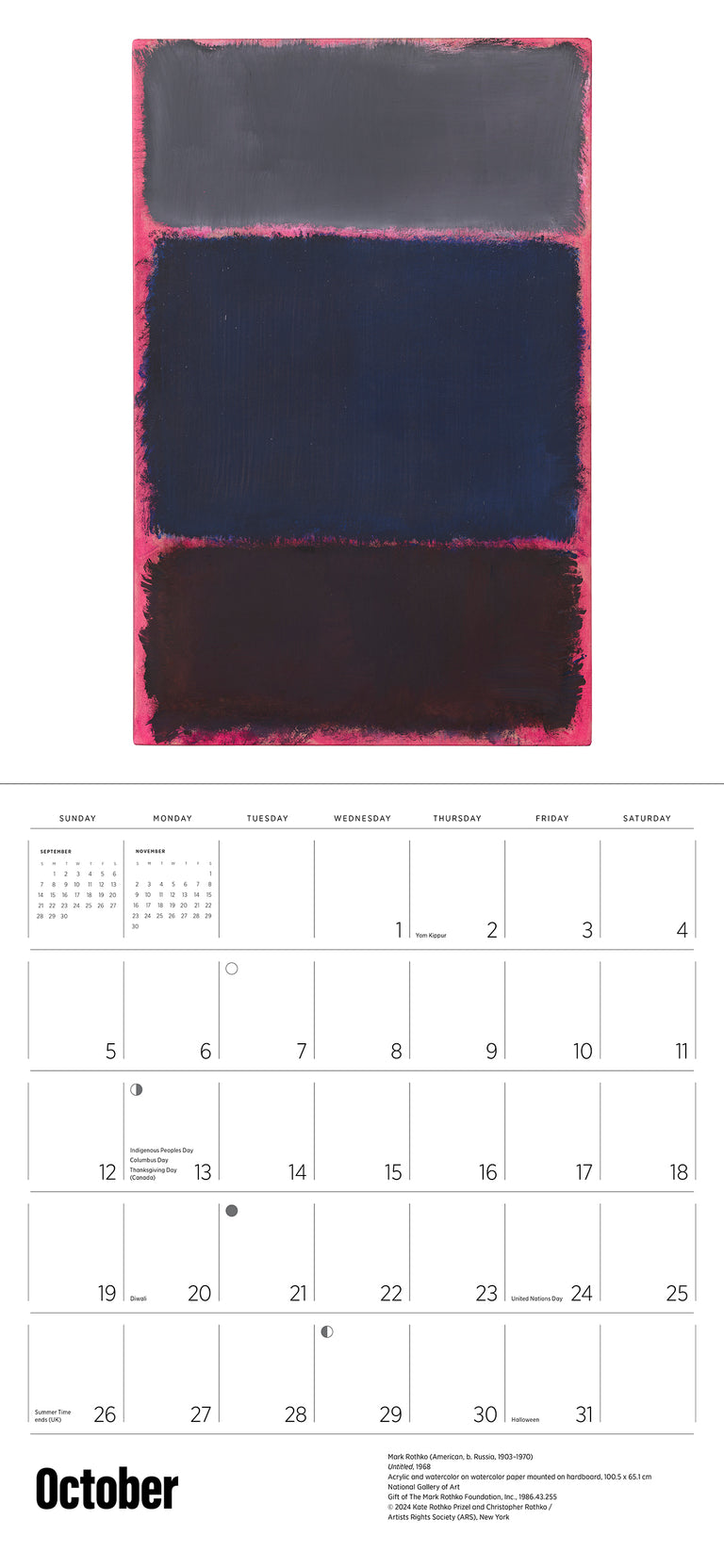 2025 Rothko - Square Wall Calendar