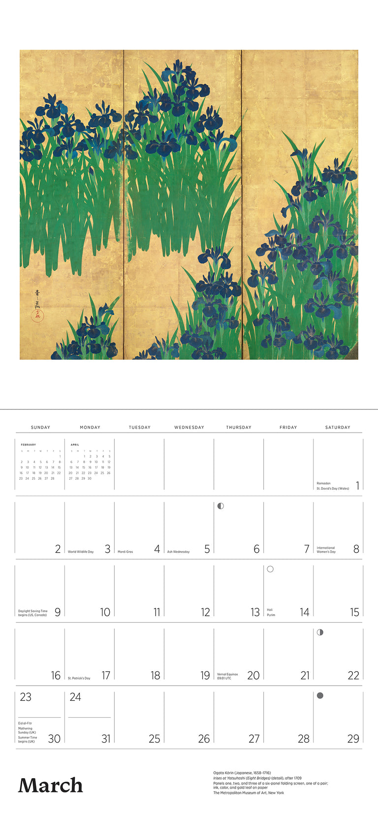 2025 Dreams Of Edo: Japanese Scrolls & Screens - Square Wall Calendar