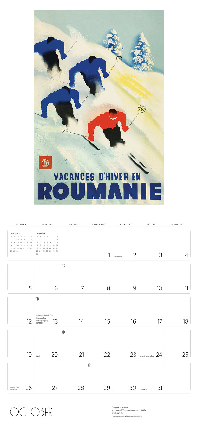 2025 Ski The World - Square Wall Calendar