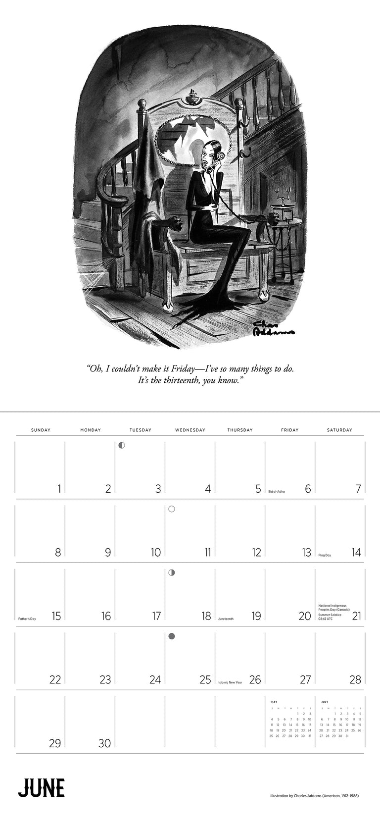 2025 Charles Addams: The Addams Family - Square Wall Calendar