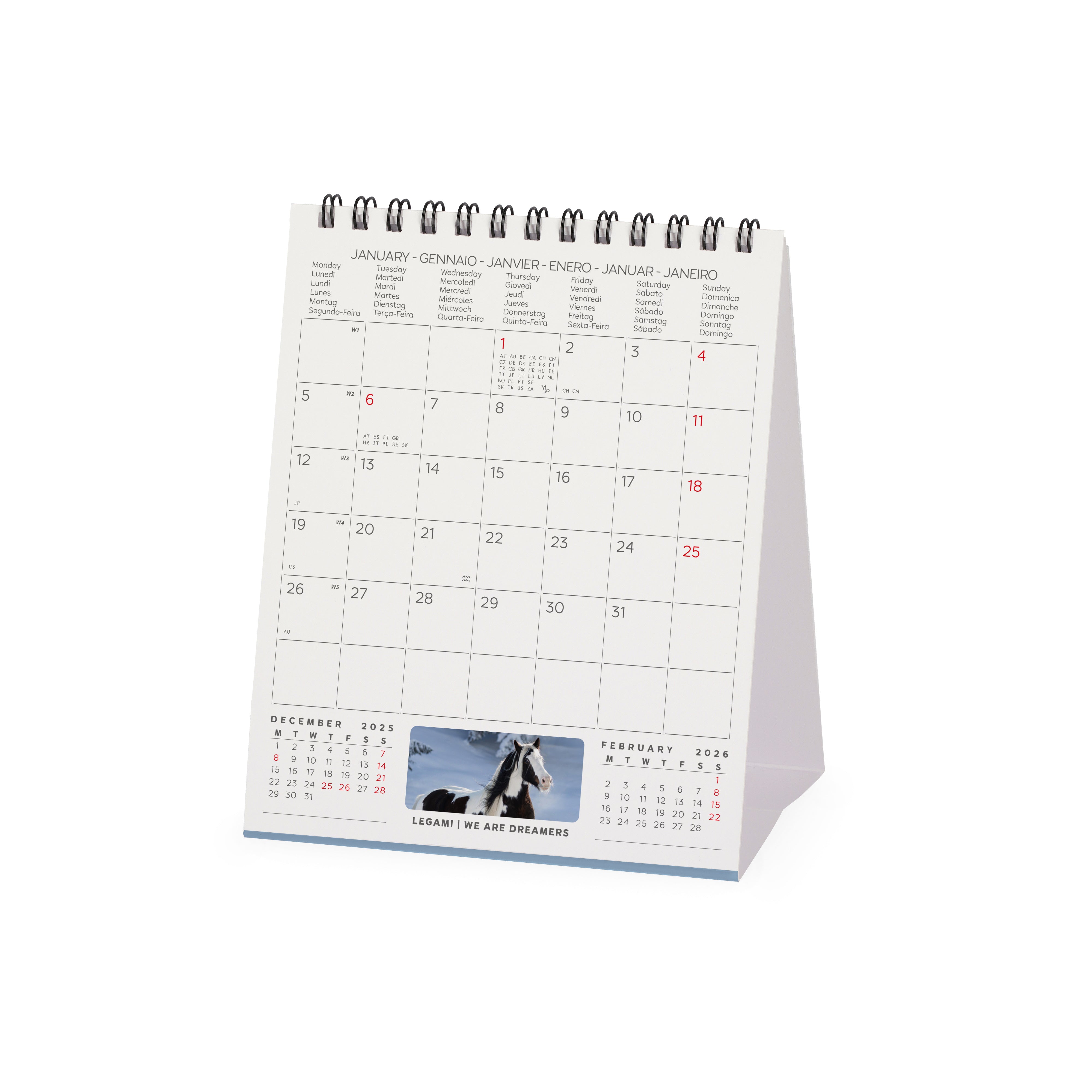2026 Wild Horses - Desk Easel Calendar