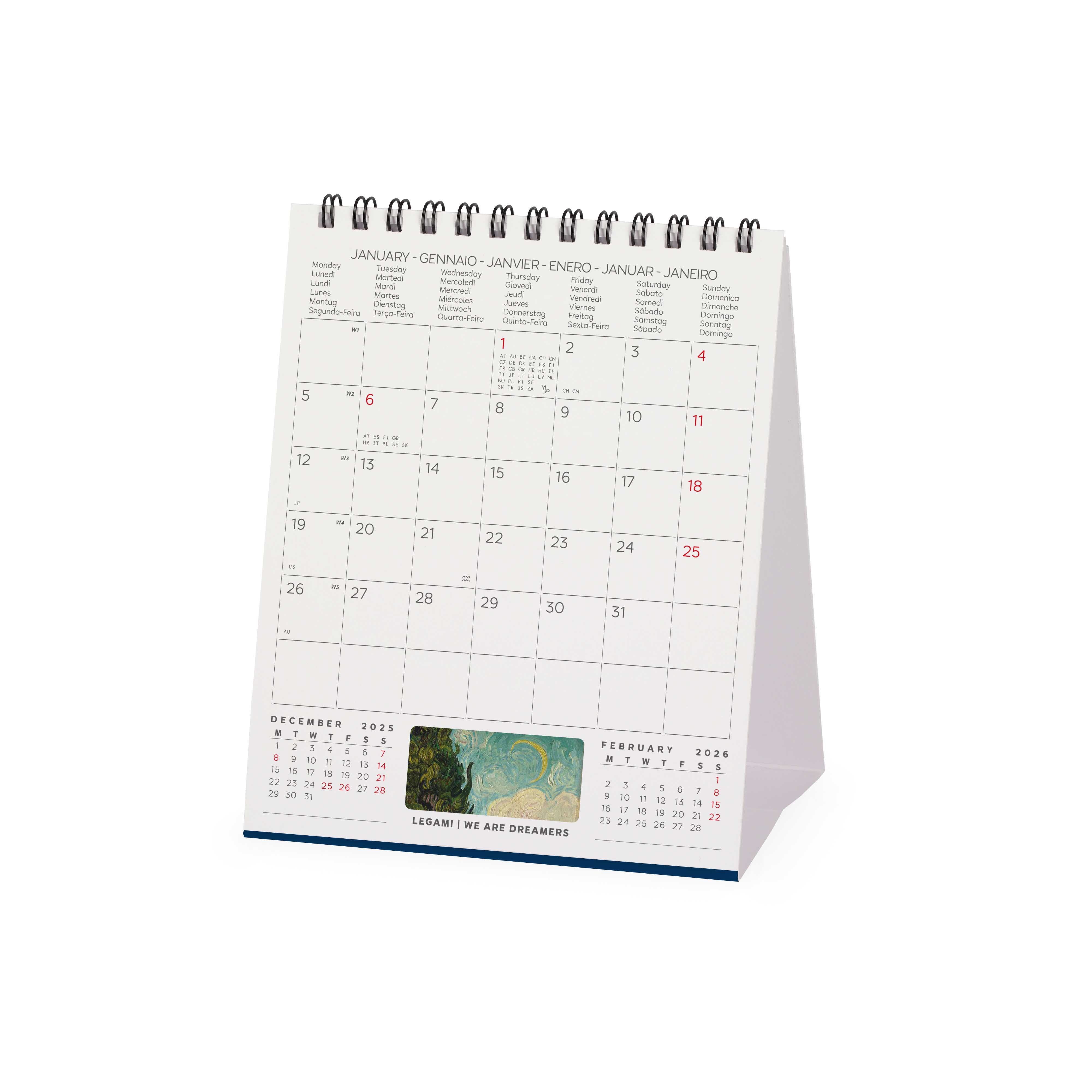 2026 Vincent Van Gogh - Desk Easel Calendar