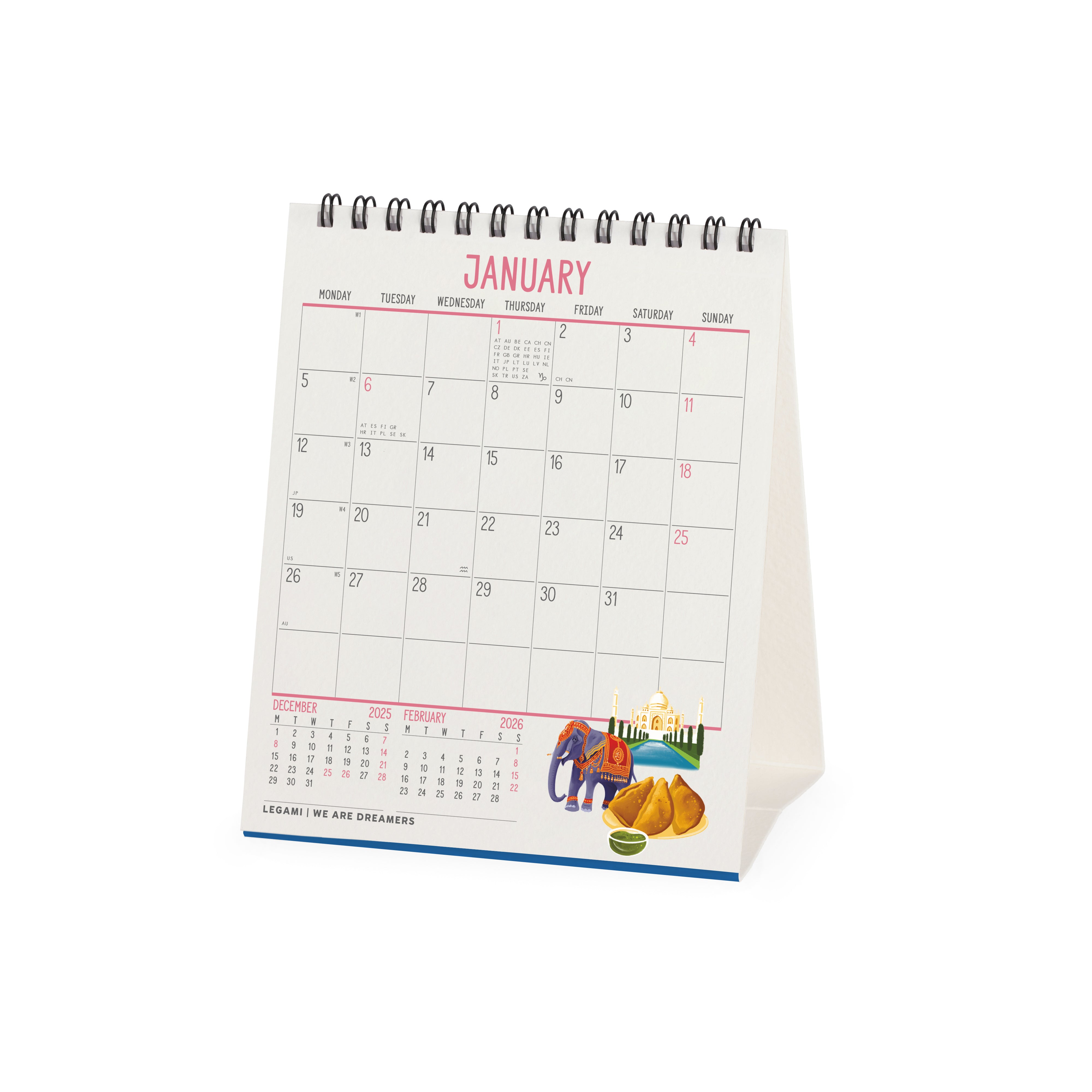 2026 Let's Travel The World - Desk Easel Calendar