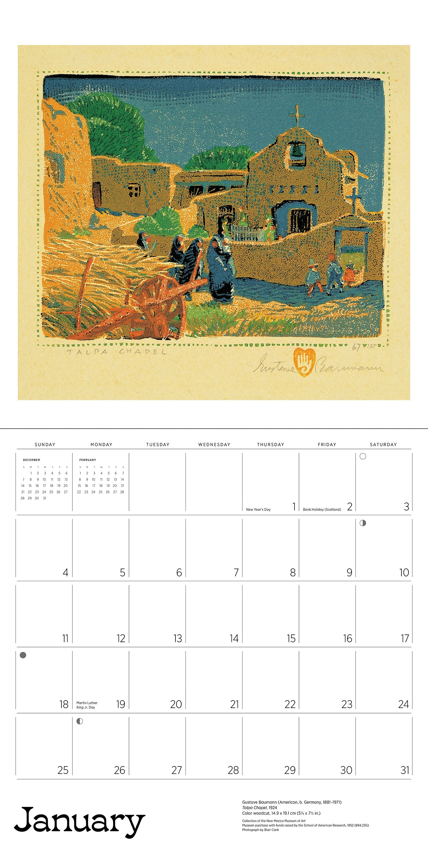2026 A Small, Untroubled World: The Art of Gustave Baumann - Square Wall Calendar
