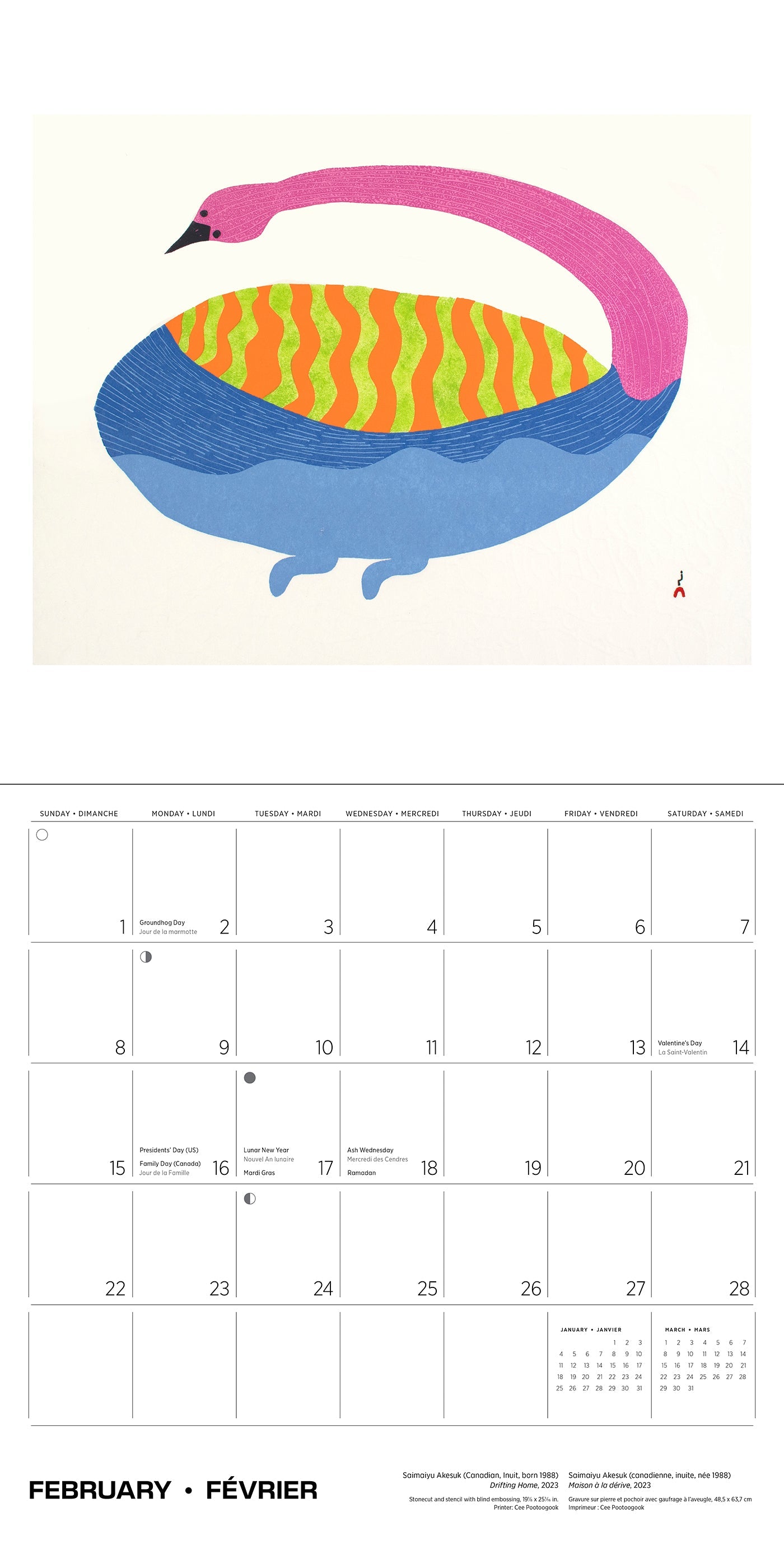 2026 Inuit Art: Kinngait - Square Wall Calendar