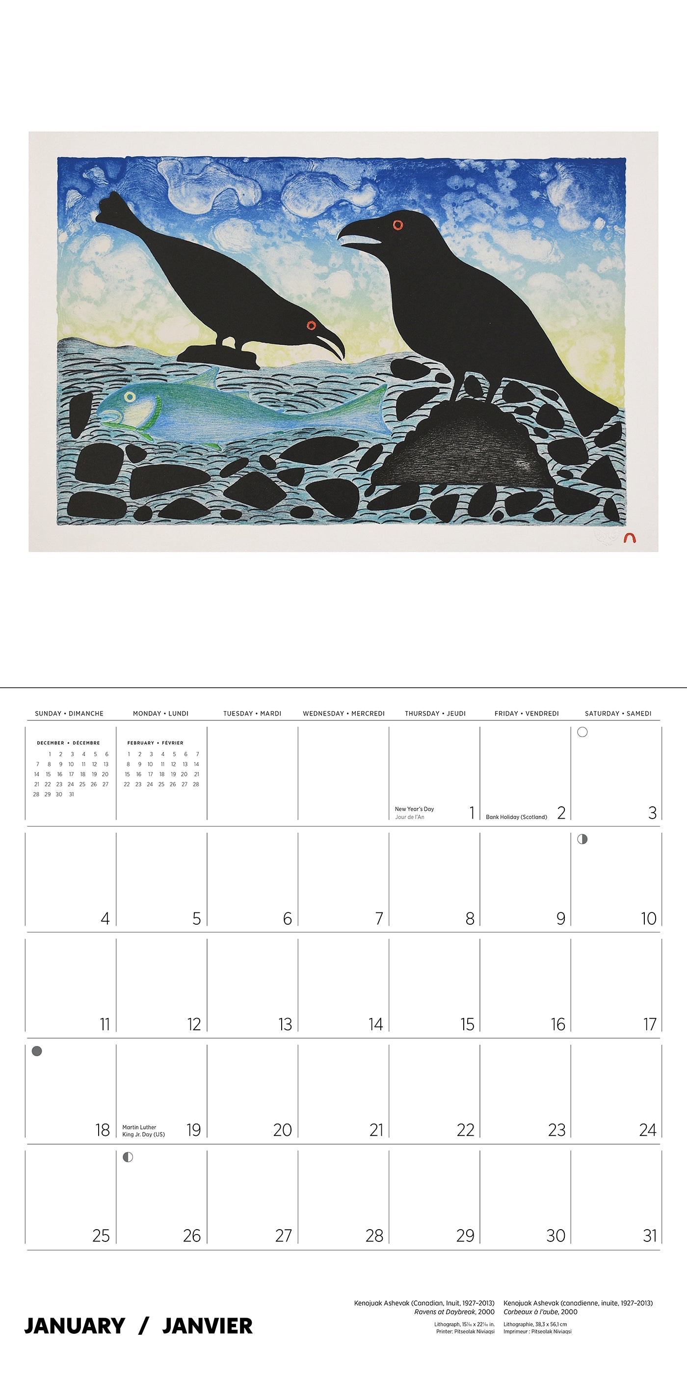 2026 Kenojuak Ashevak - Square Wall Calendar