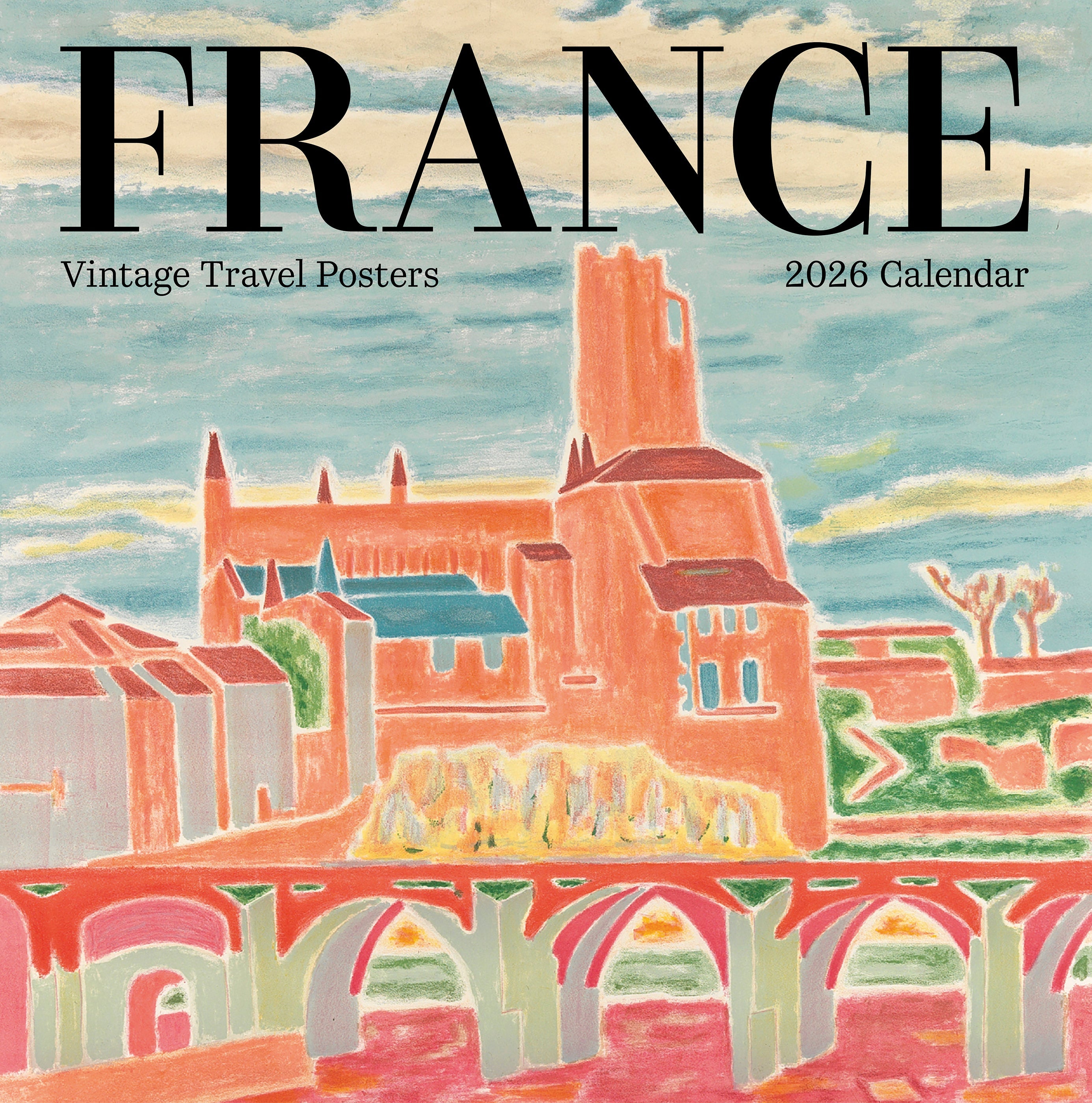 2026 France: Vintage Travel Posters - Square Wall Calendar