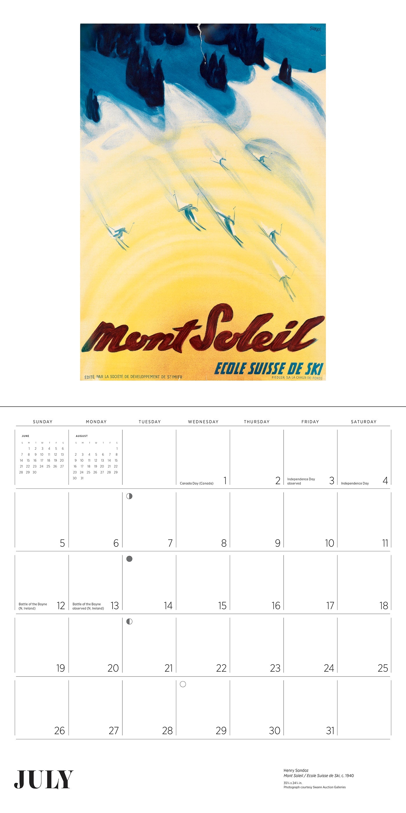 2026 Ski the World: Vintage Posters - Square Wall Calendar