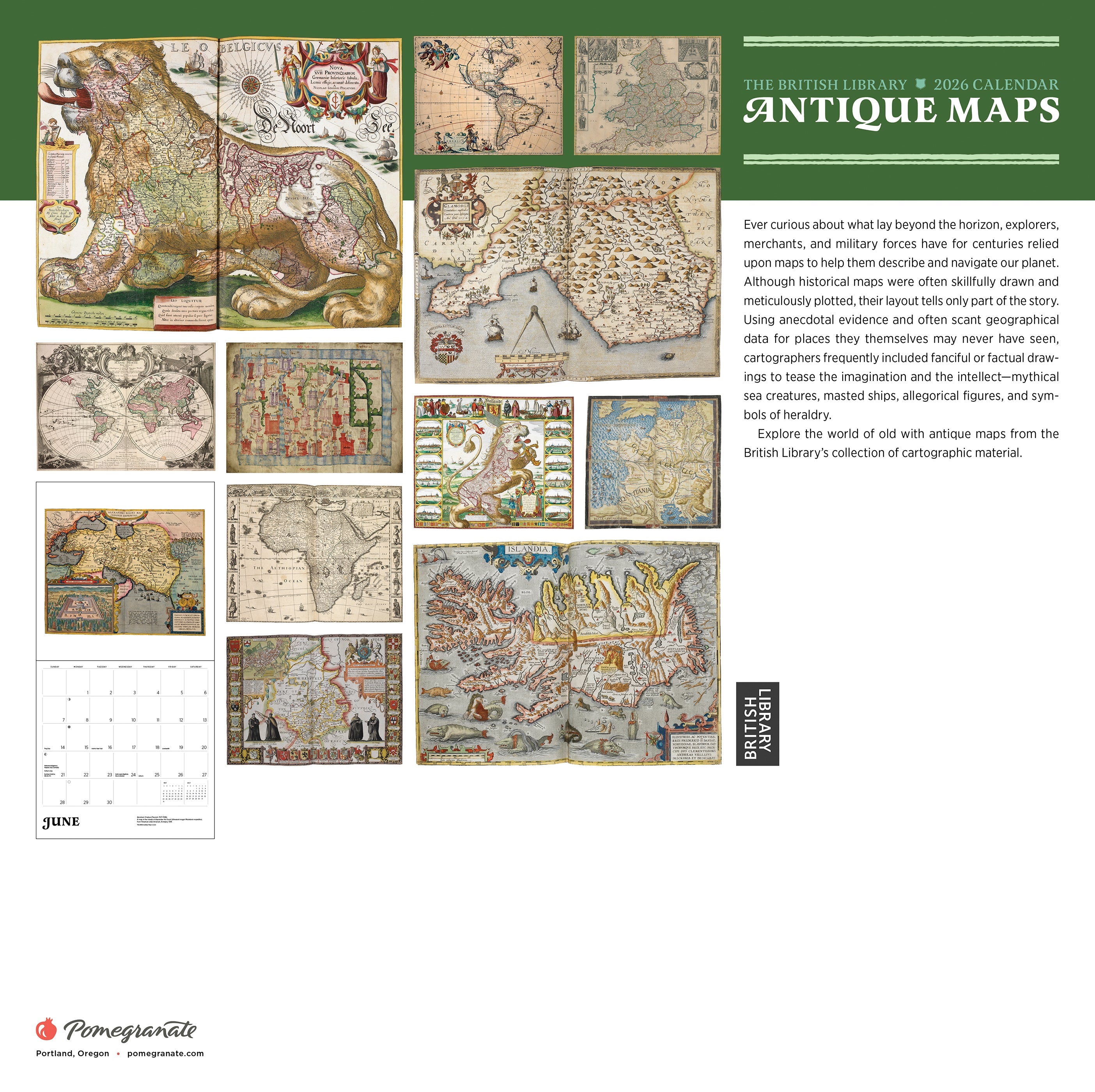 2026 Antique Maps - Square Wall Calendar