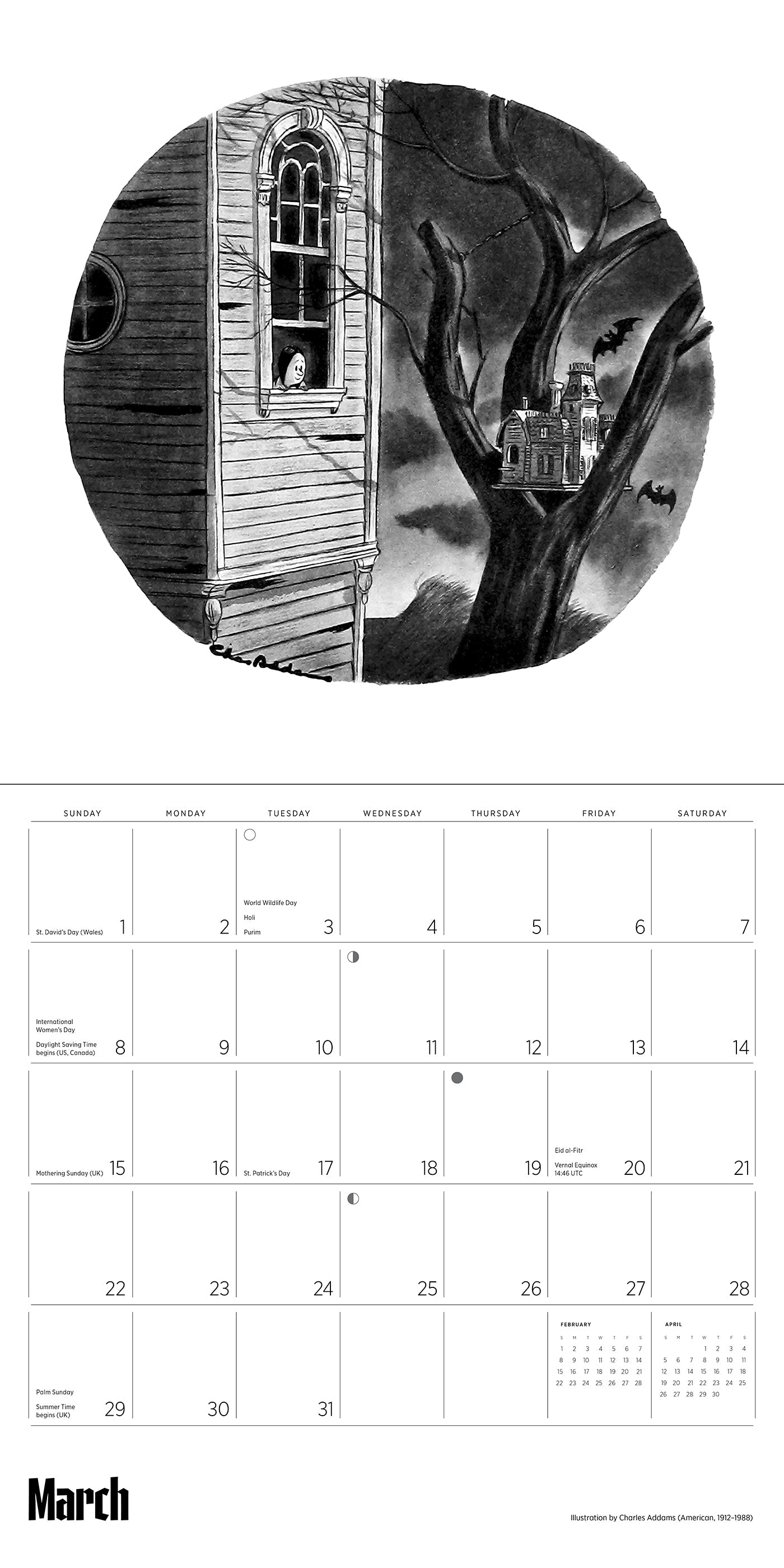 2026 Charles Addams: The Addams Family - Square Wall Calendar