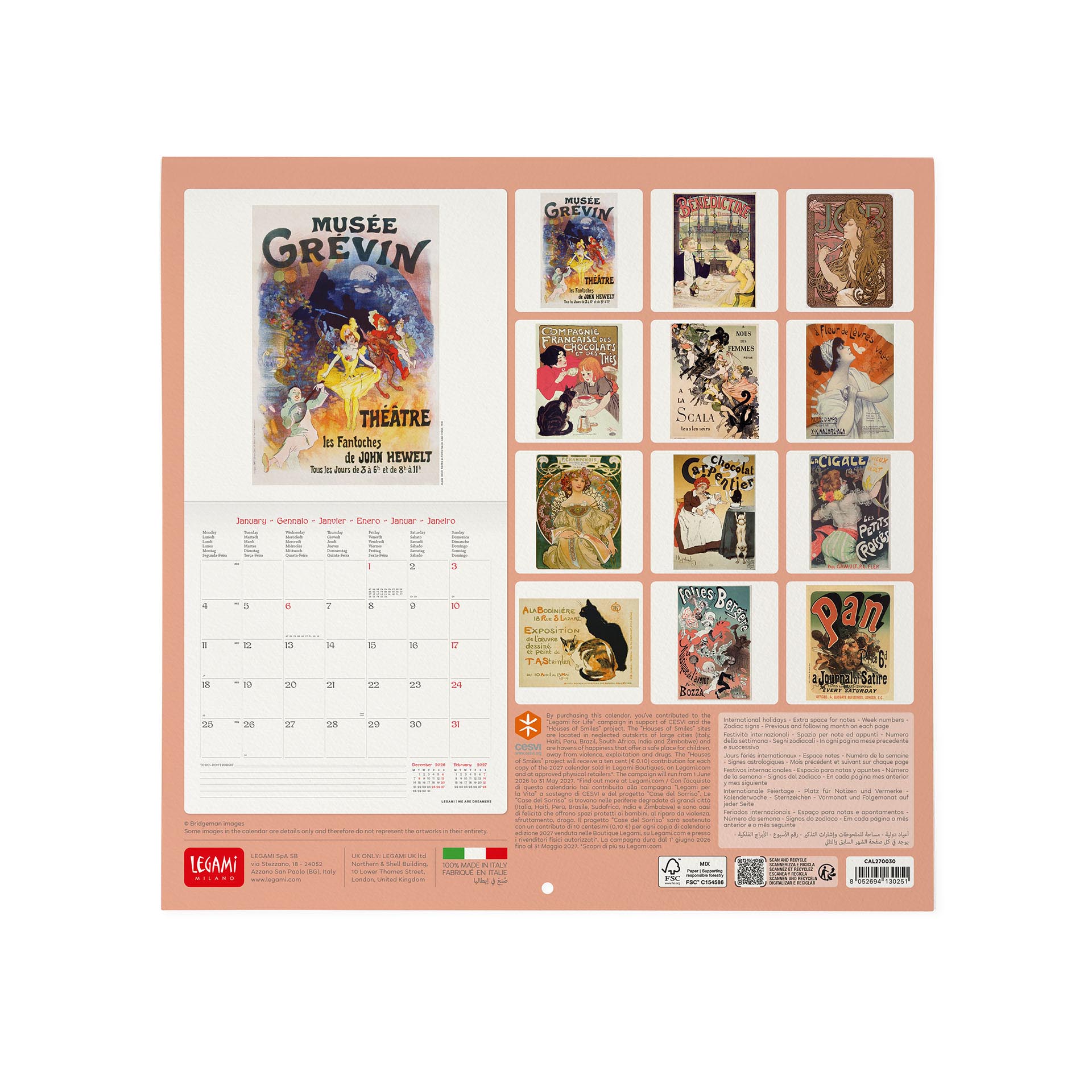 2027 Belle Epoque - Square Wall Calendar