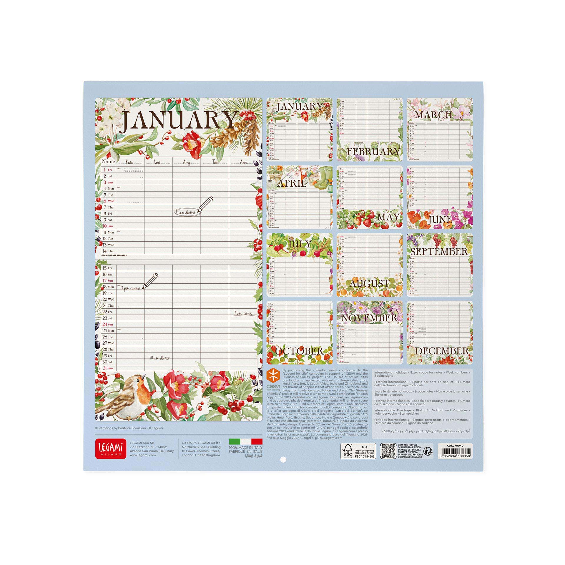 2027 My Secret Garden - Square Wall Calendar