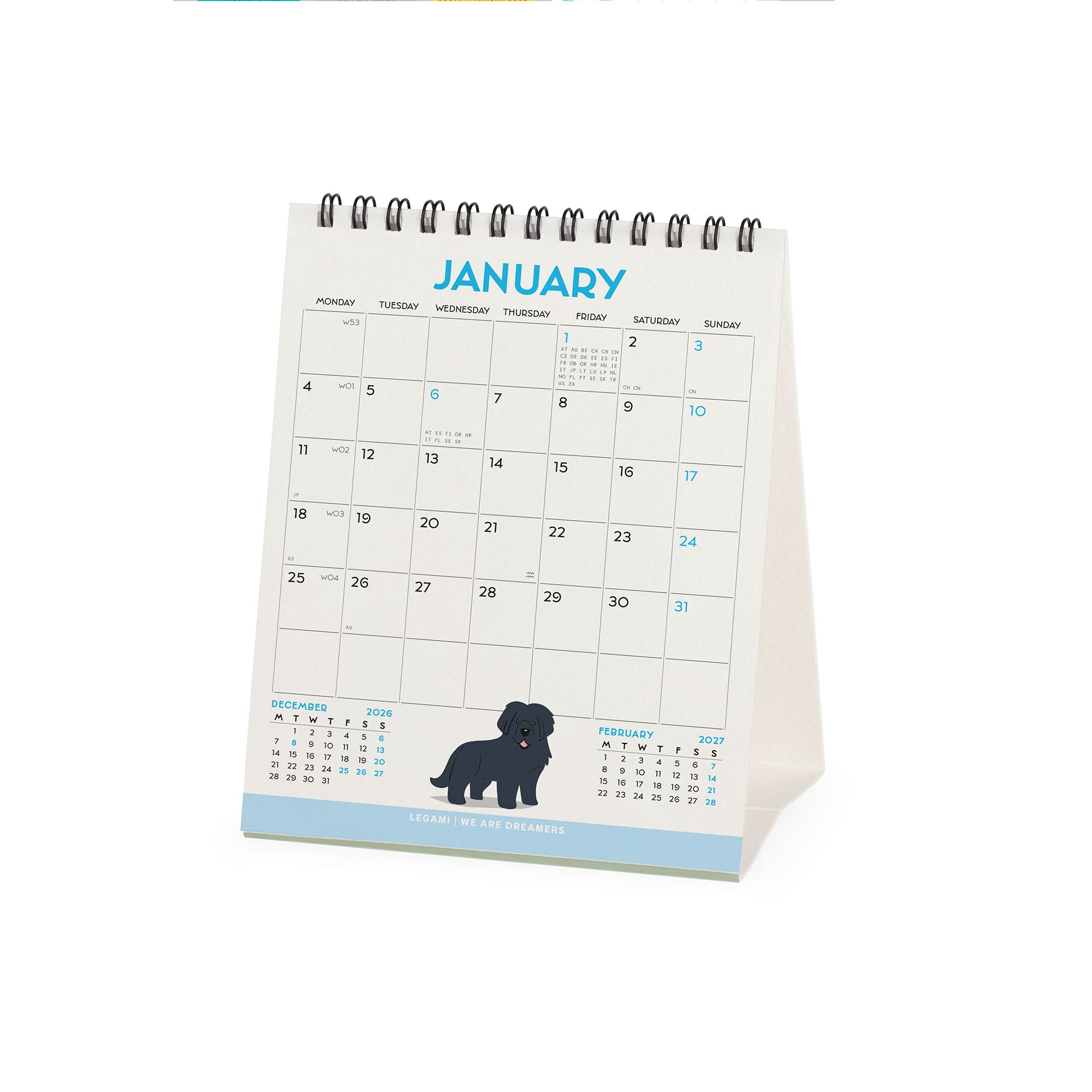 2027 Dogs of the World - Desk Easel Calendar