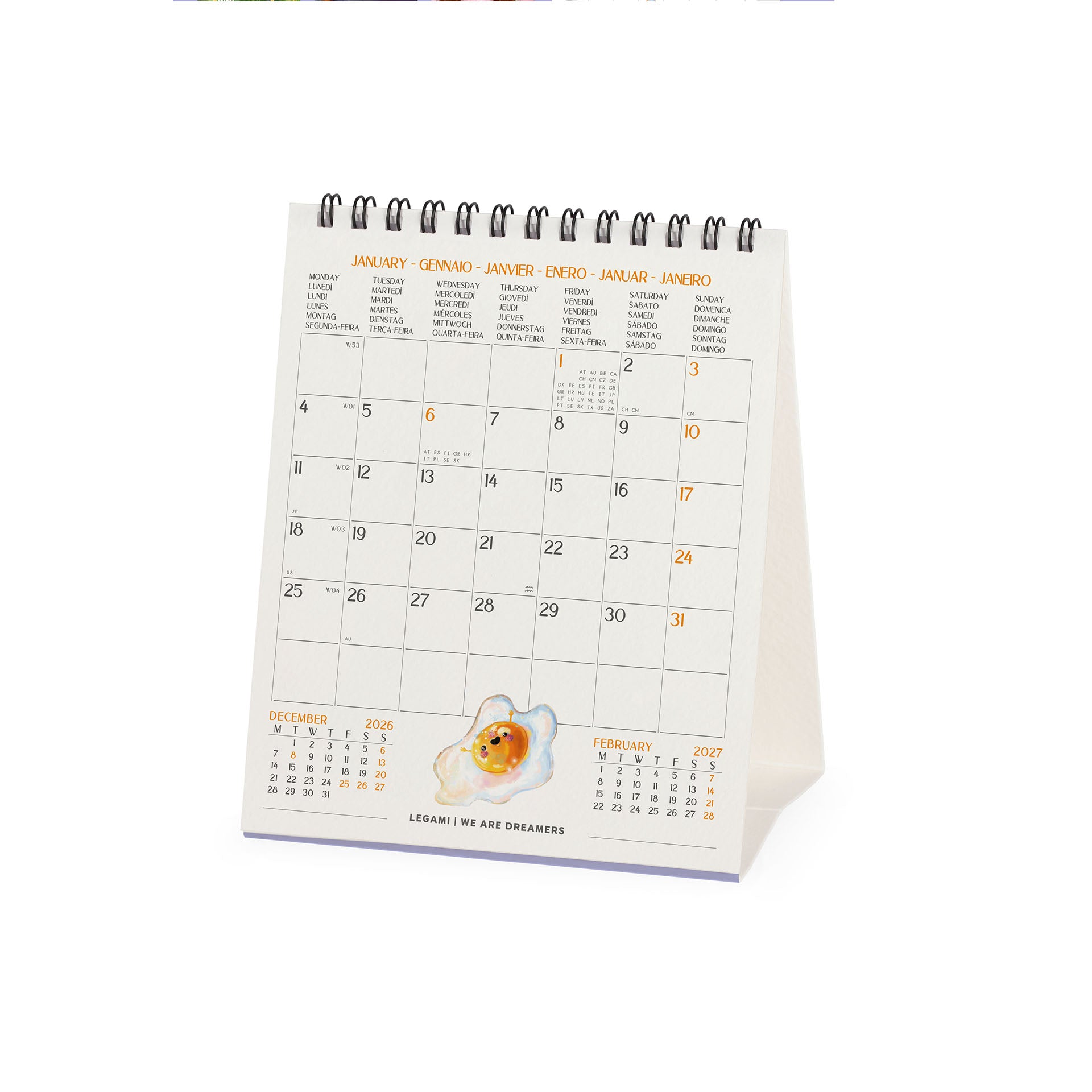2027 Good Vibes Only - Desk Easel Calendar