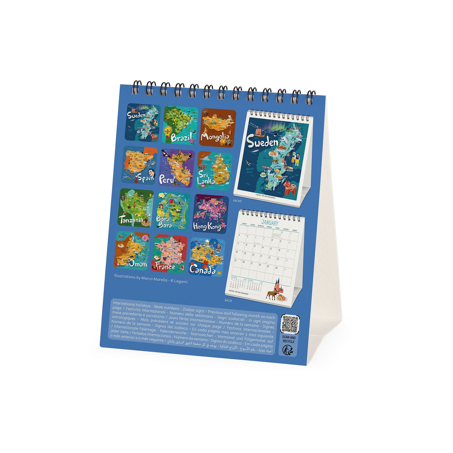 2027 Let's Travel the World - Desk Easel Calendar