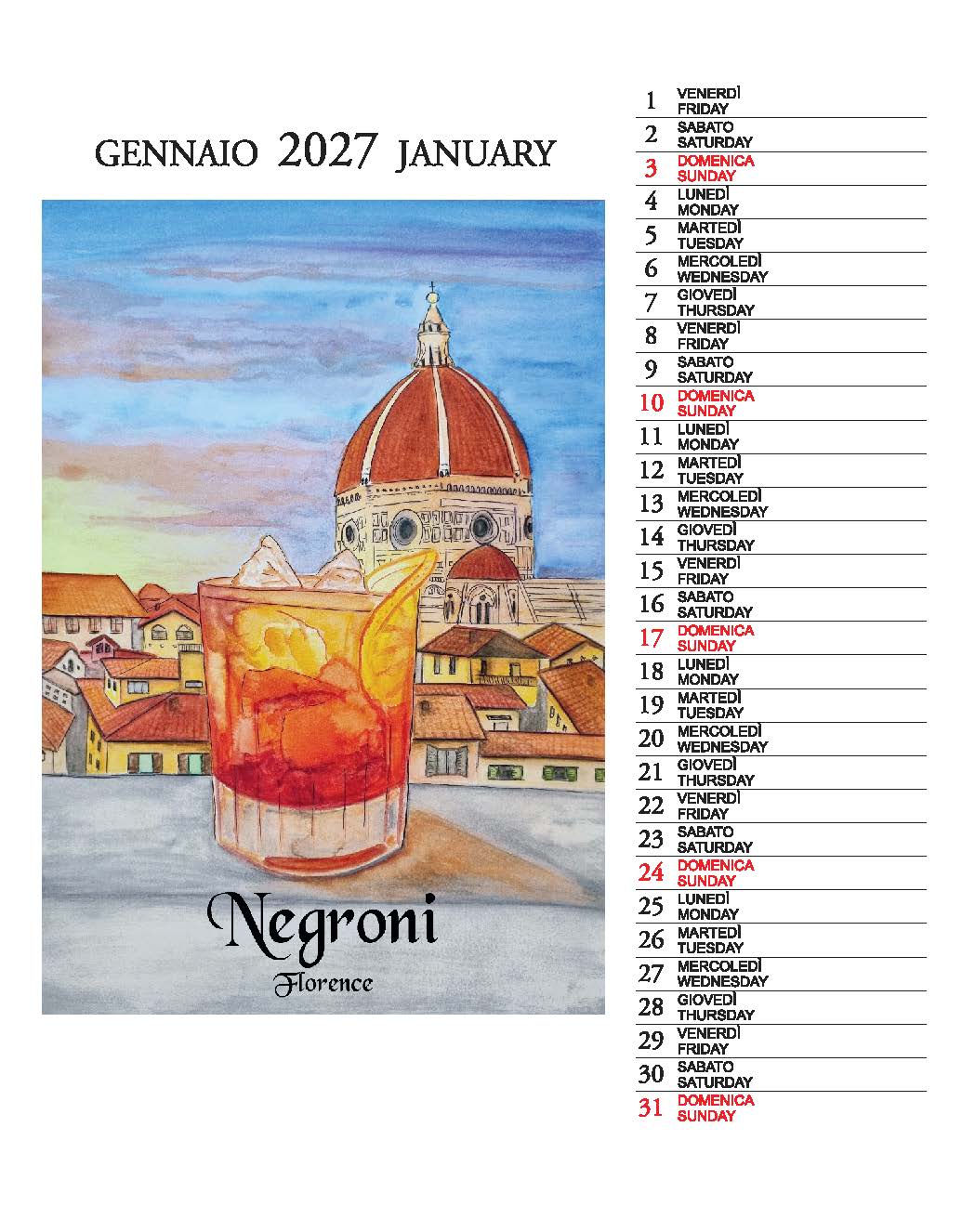 2027 Drink - Desk Easel Calendar