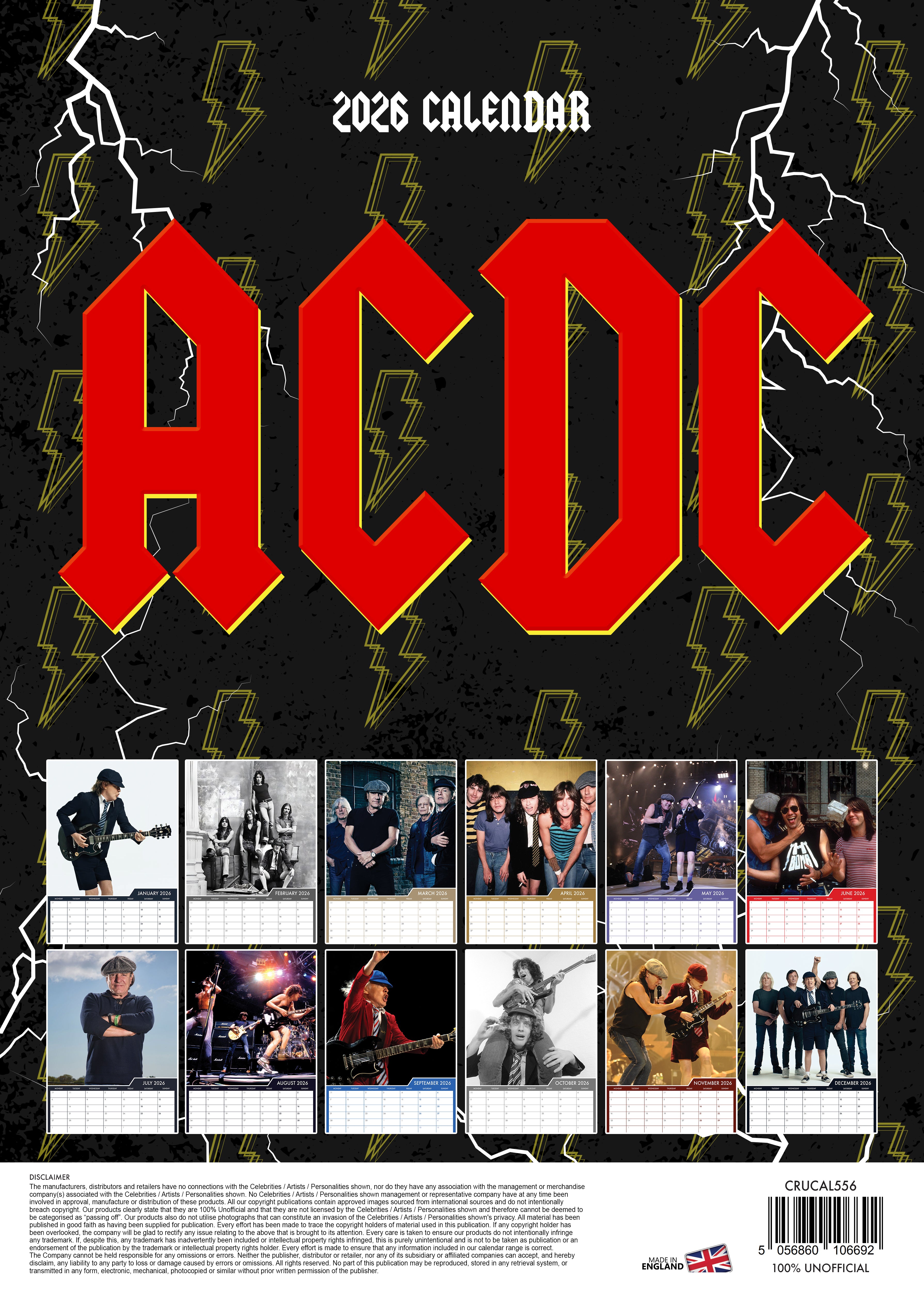 2026 AC/DC - A3 Wall Calendar