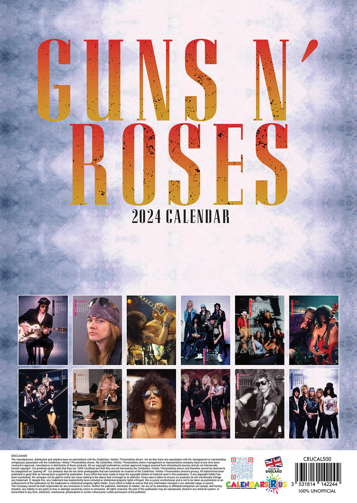 2024 Guns N Roses - A3 Wall Calendar