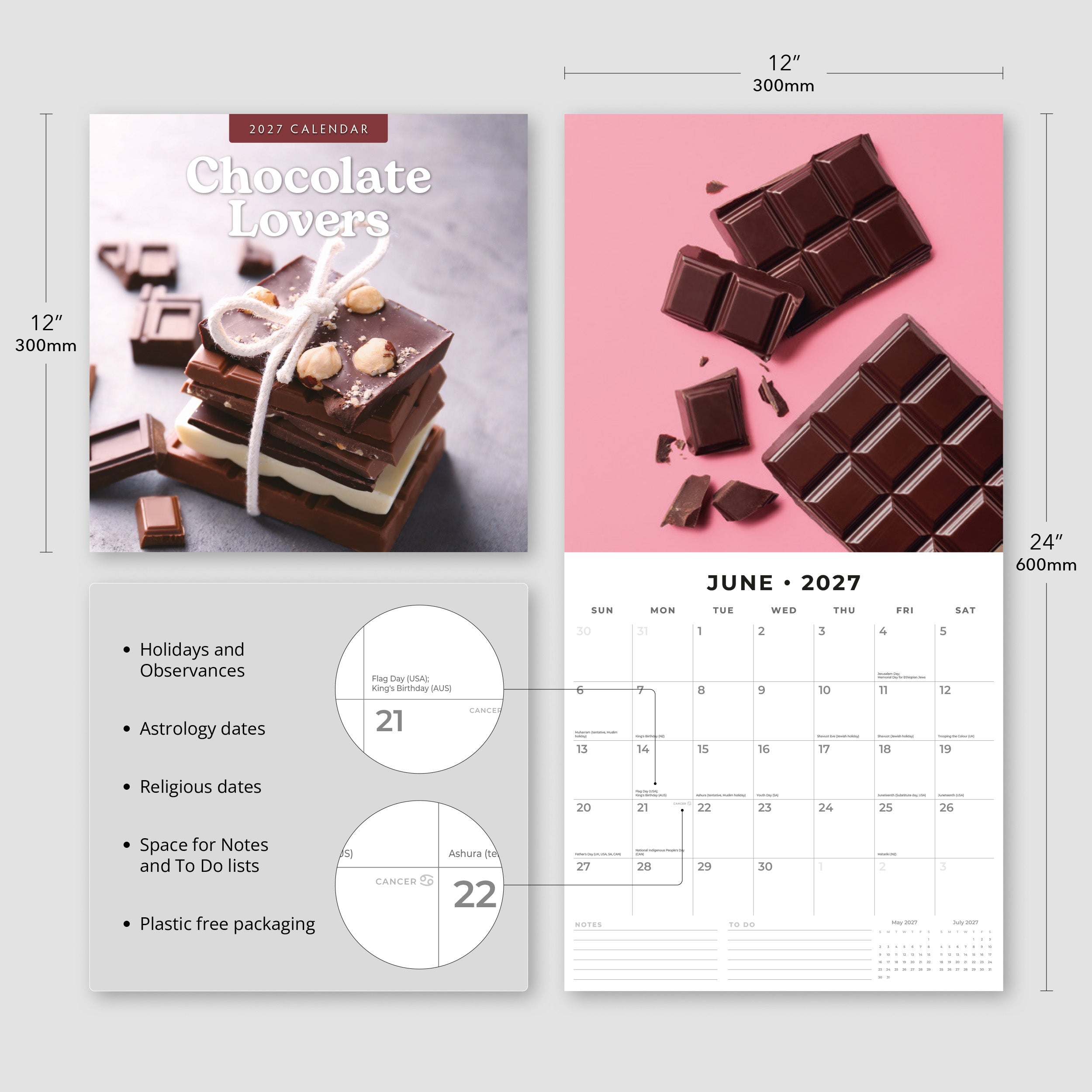 2027 Chocolate Lovers - Square Wall Calendar
