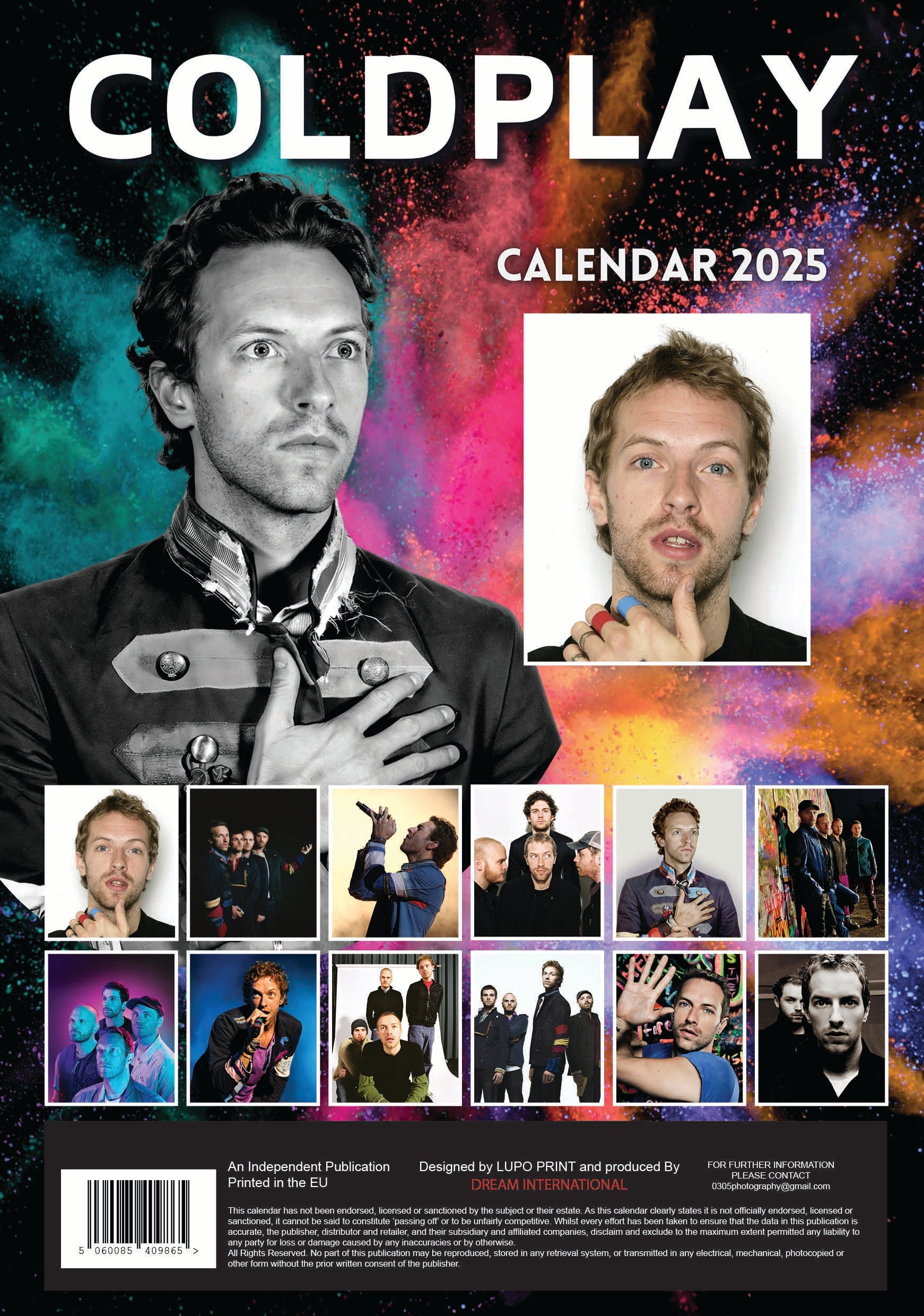 2025 Coldplay - A3 Wall Calendar