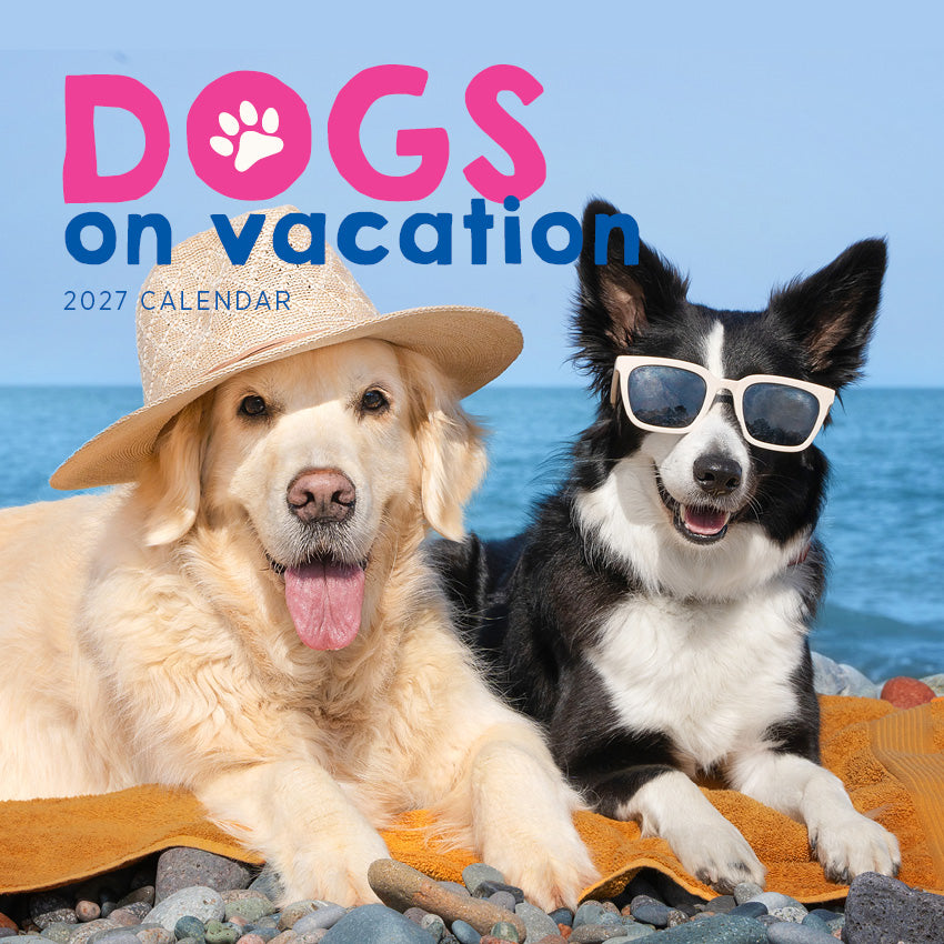 2027 Dogs On Vacation - Square Wall Calendar