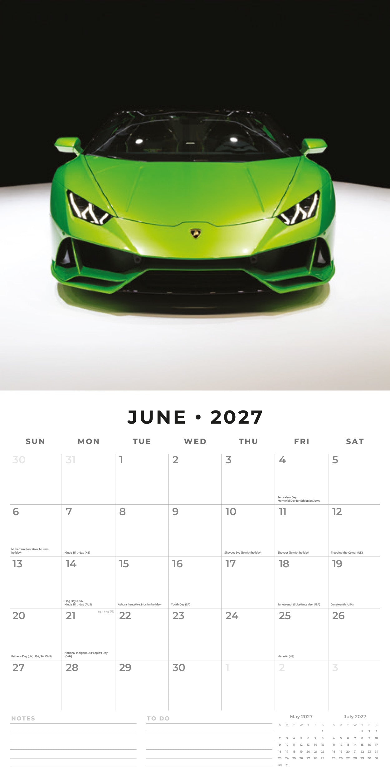2027 Dream Cars - Square Wall Calendar