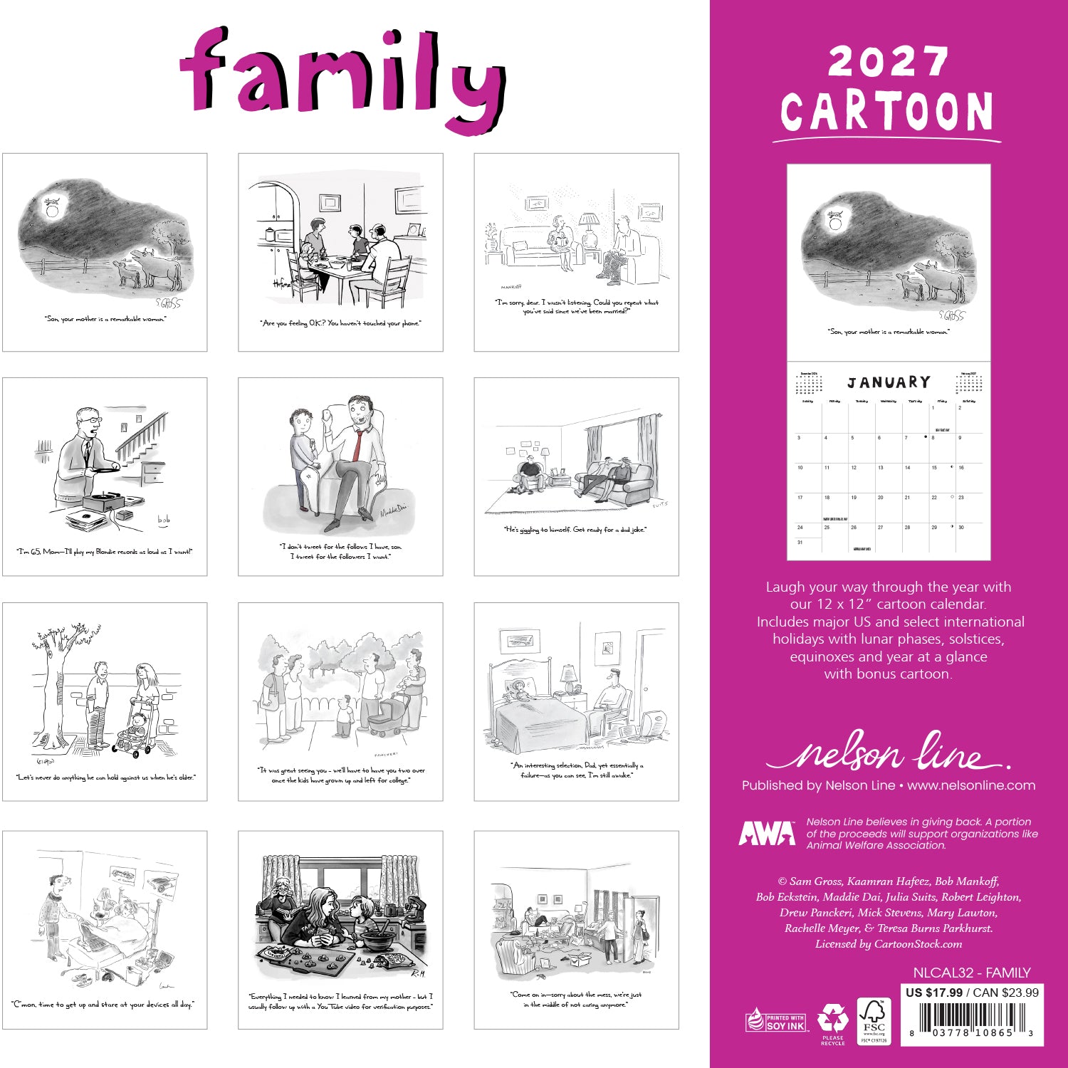2027 Family - Square Wall Calendar