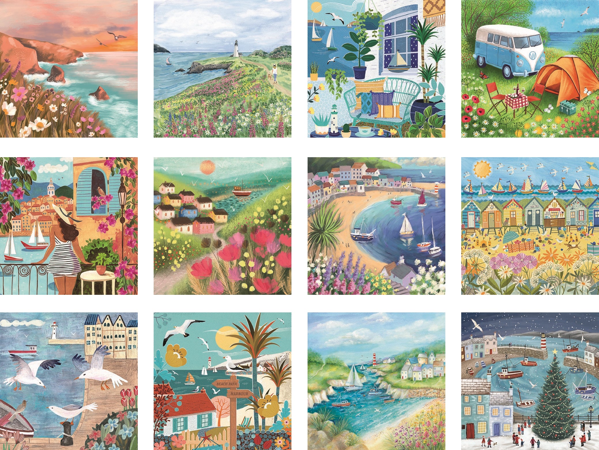 2027 Seaside - Square Wall Calendar