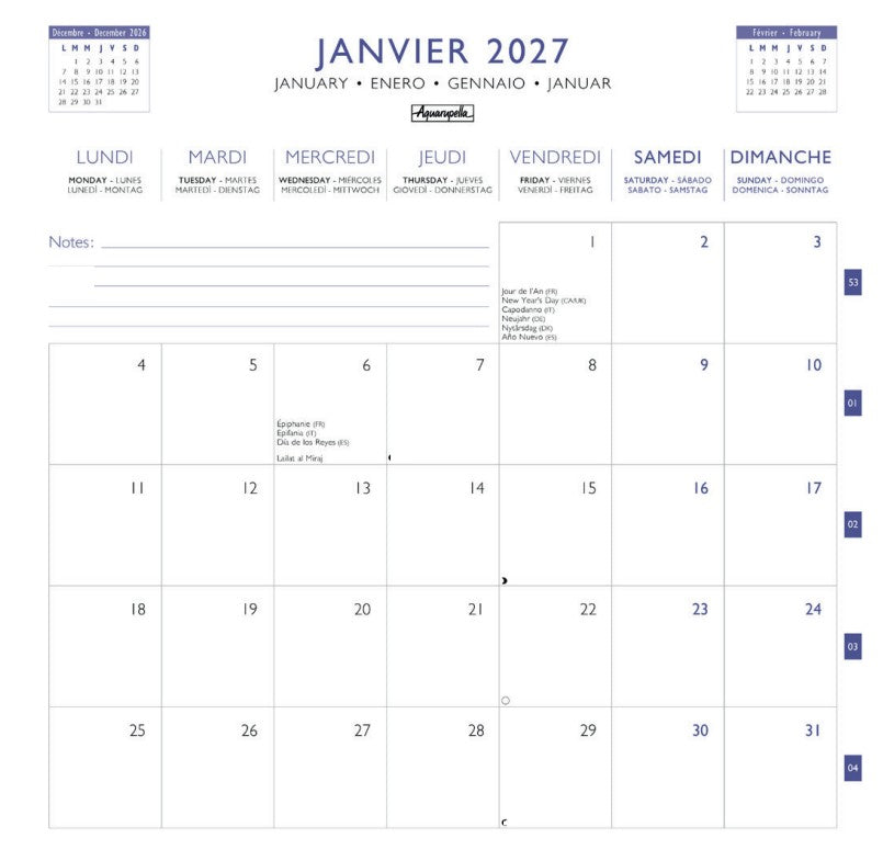 2027 Cities - Square Wall Calendar