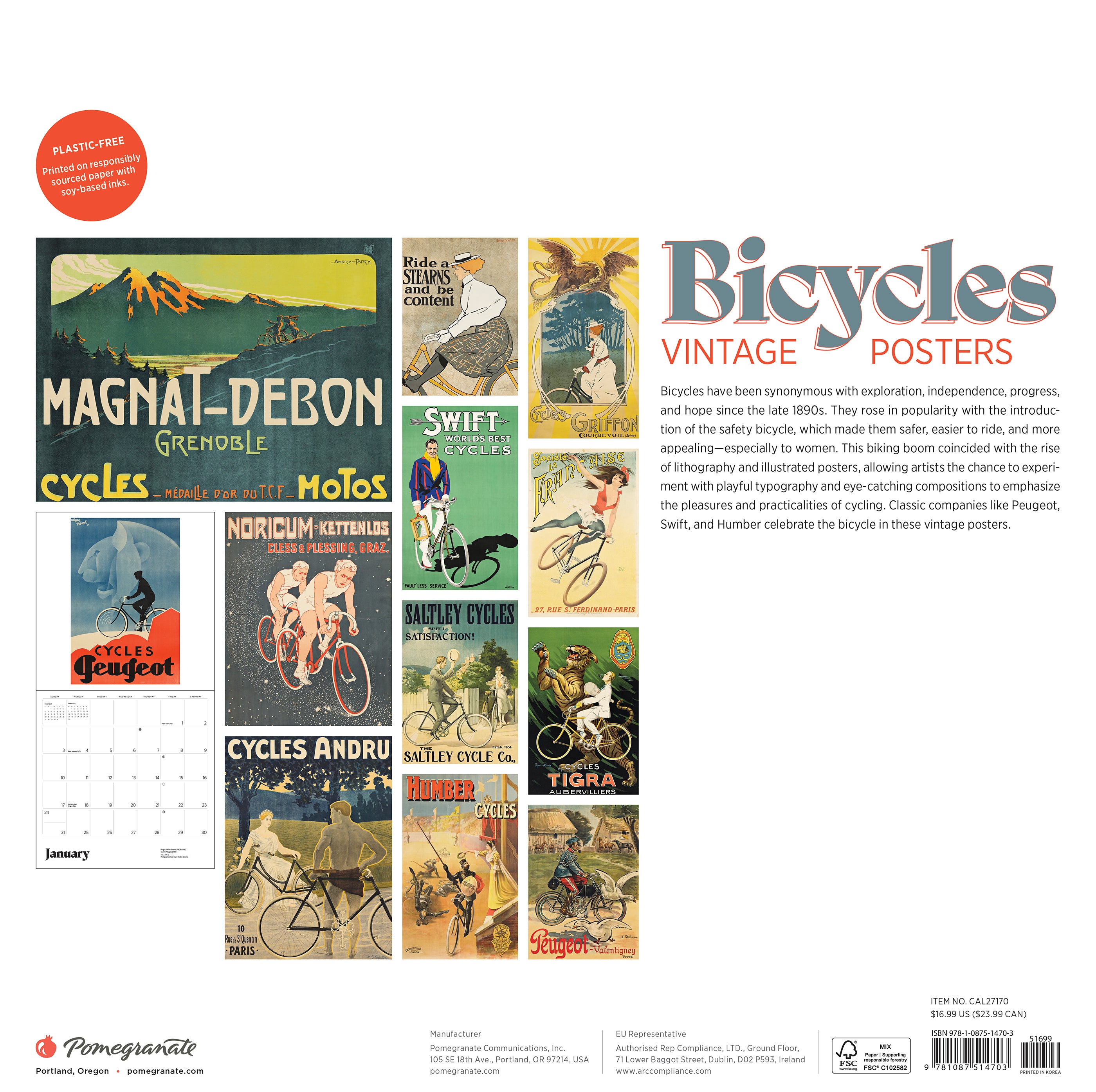 2027 Bicycles - Square Wall Calendar