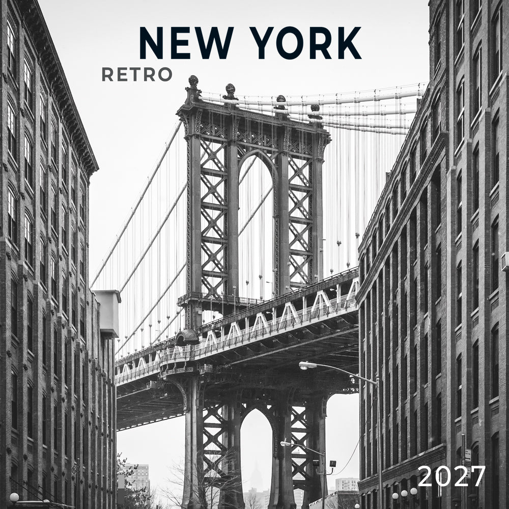 2027 New York Retro - Square Wall Calendar