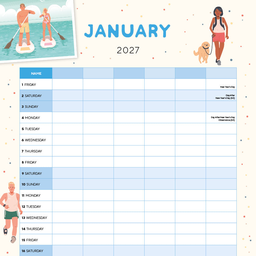 2027 Family Planner - Square Wall Calendar